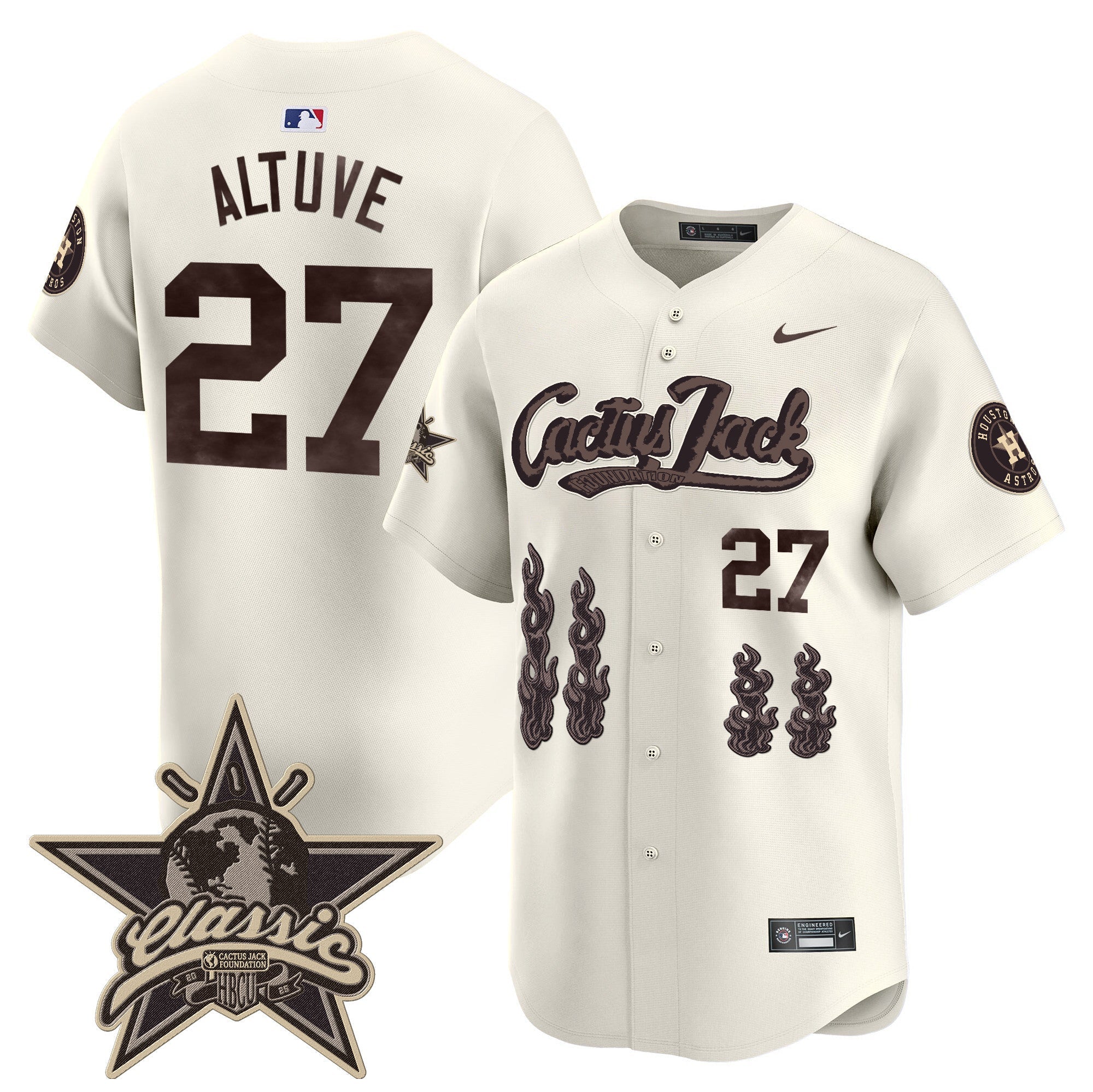HOU Cactus Jack 2025 Vapor Premier Limited Jersey - Stitched