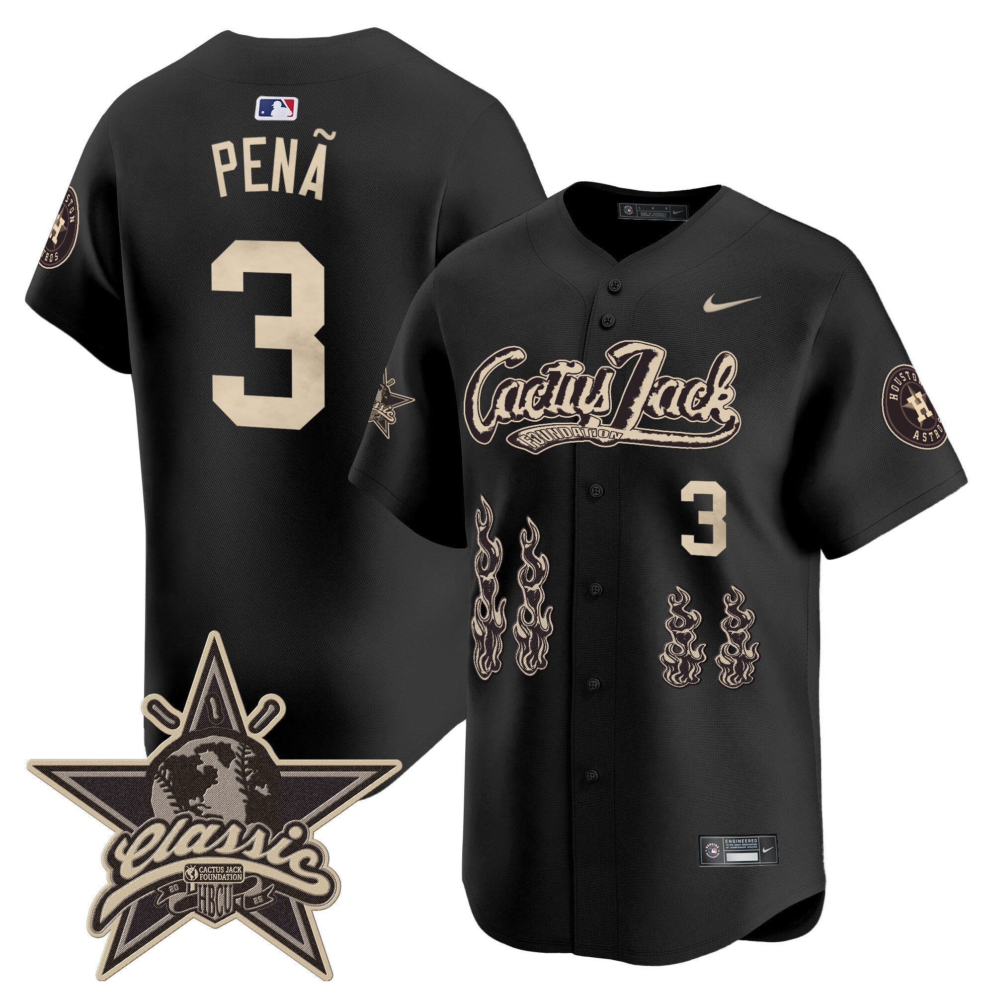 HOU Cactus Jack 2025 Vapor Premier Limited Jersey - Stitched