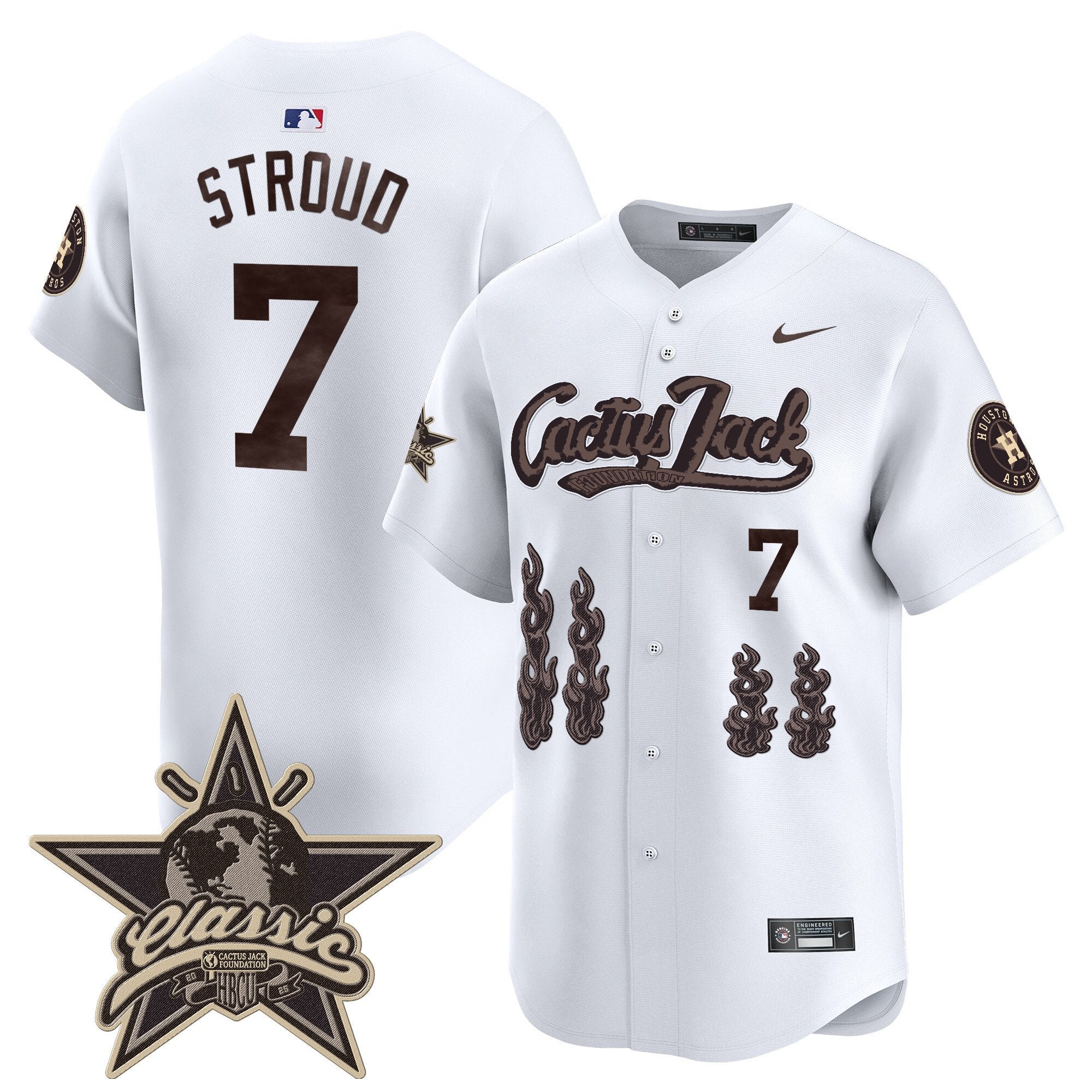 HOU Cactus Jack 2025 Vapor Premier Limited Jersey - Stitched