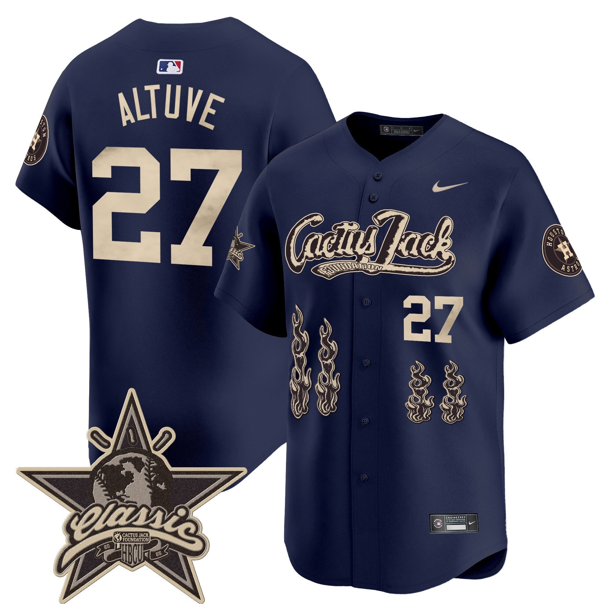 HOU Cactus Jack 2025 Vapor Premier Limited Jersey - Stitched