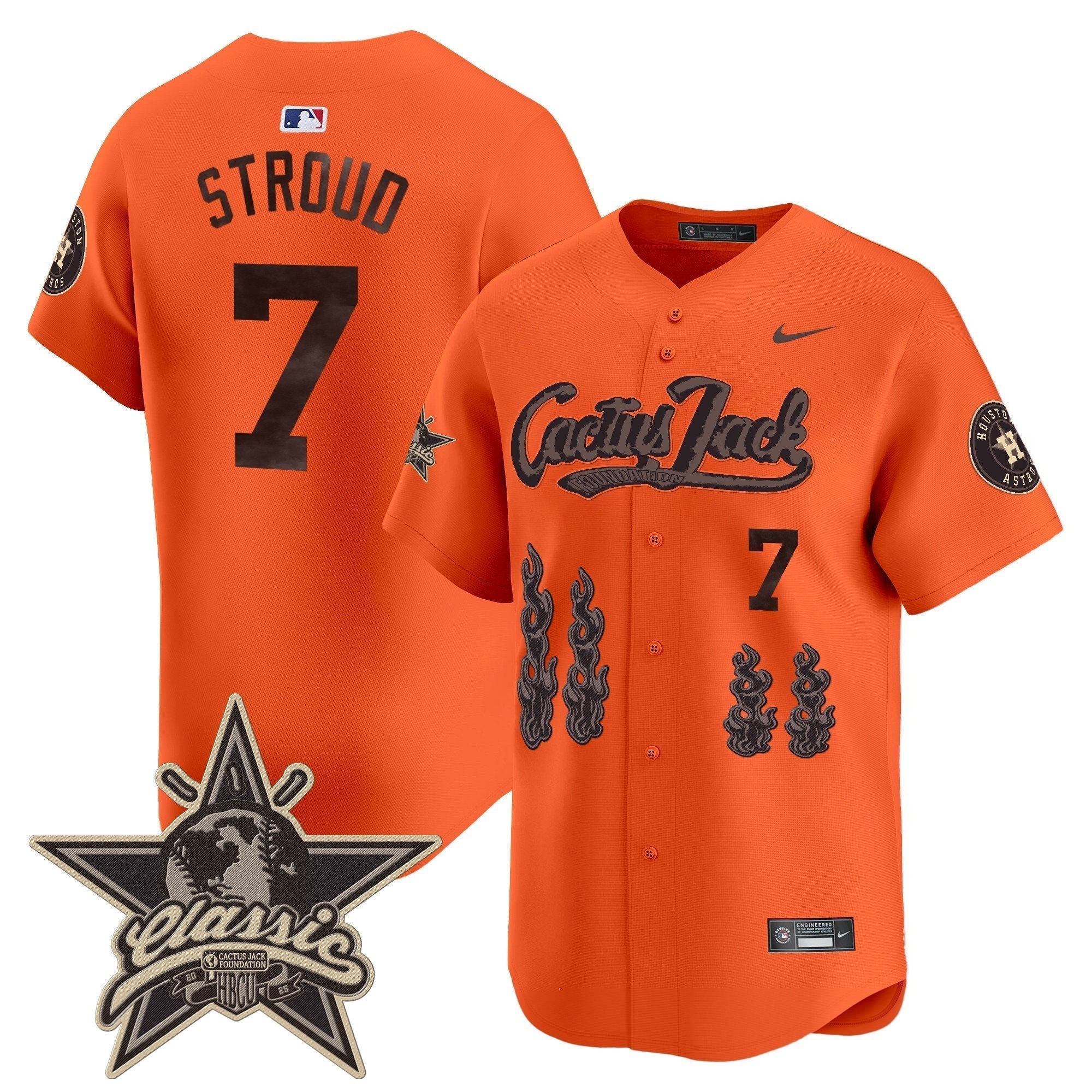 HOU Cactus Jack 2025 Vapor Premier Limited Jersey - Stitched