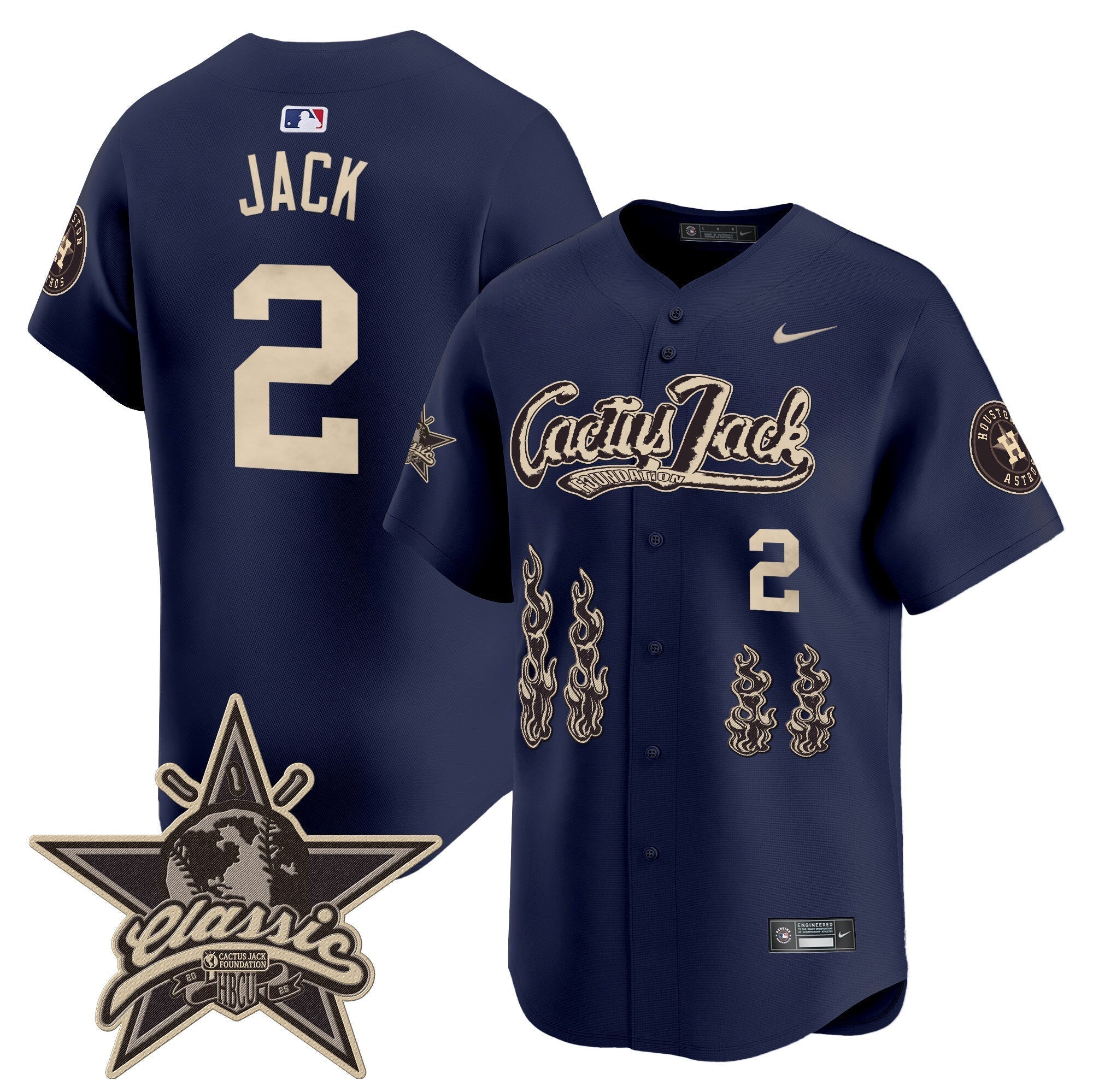 HOU Cactus Jack 2025 Vapor Premier Limited Jersey - Stitched
