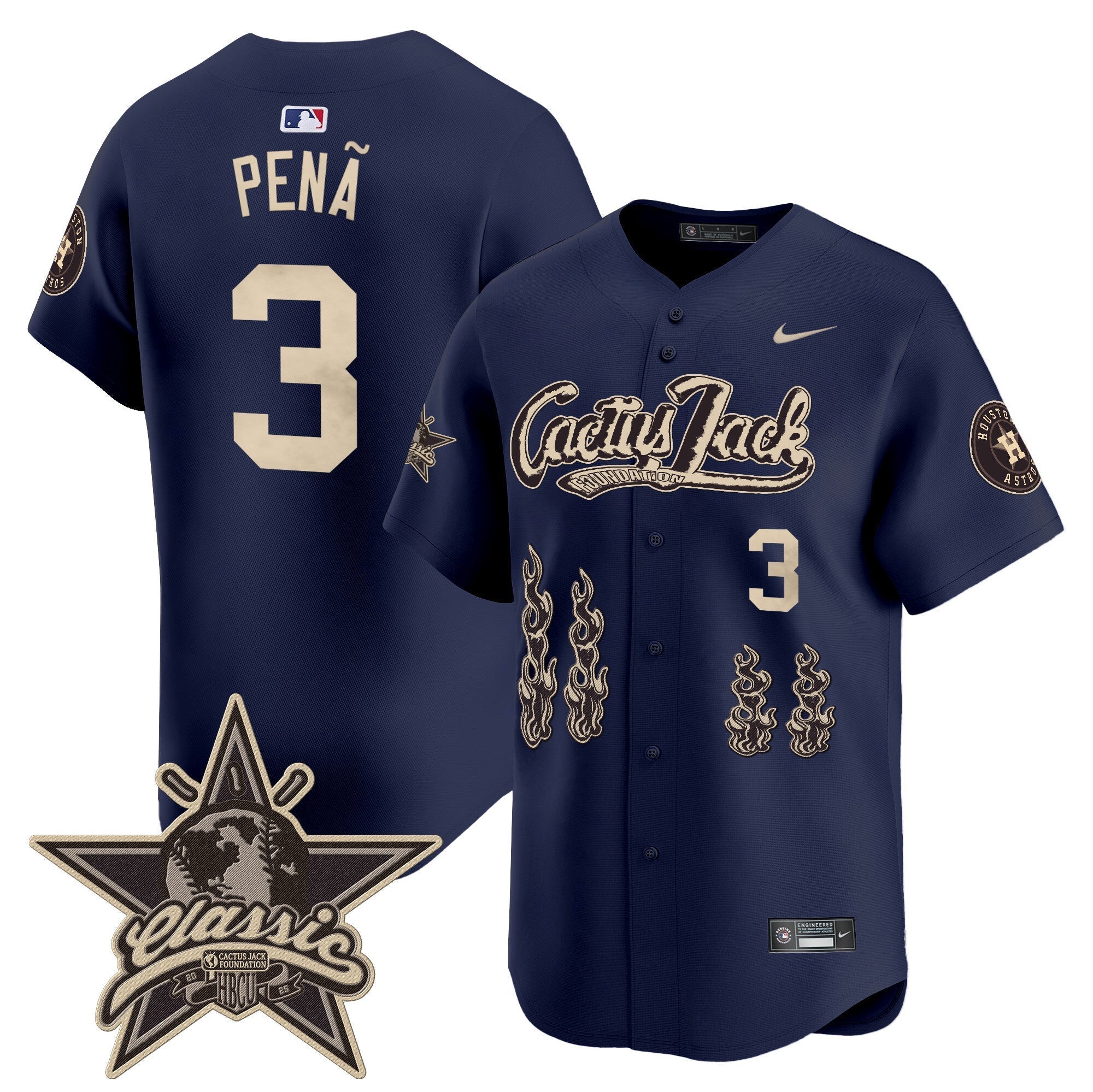 HOU Cactus Jack 2025 Vapor Premier Limited Jersey - Stitched