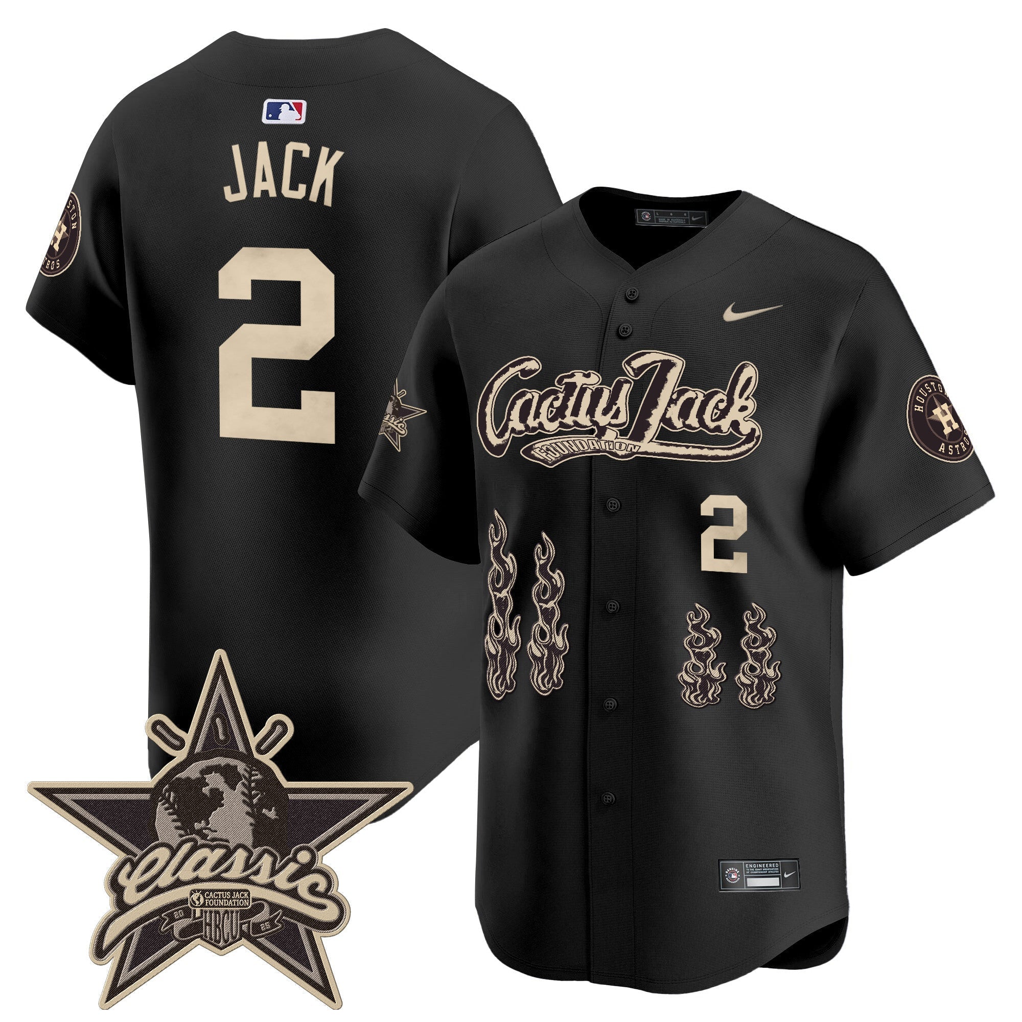 HOU Cactus Jack 2025 Vapor Premier Limited Jersey - Stitched