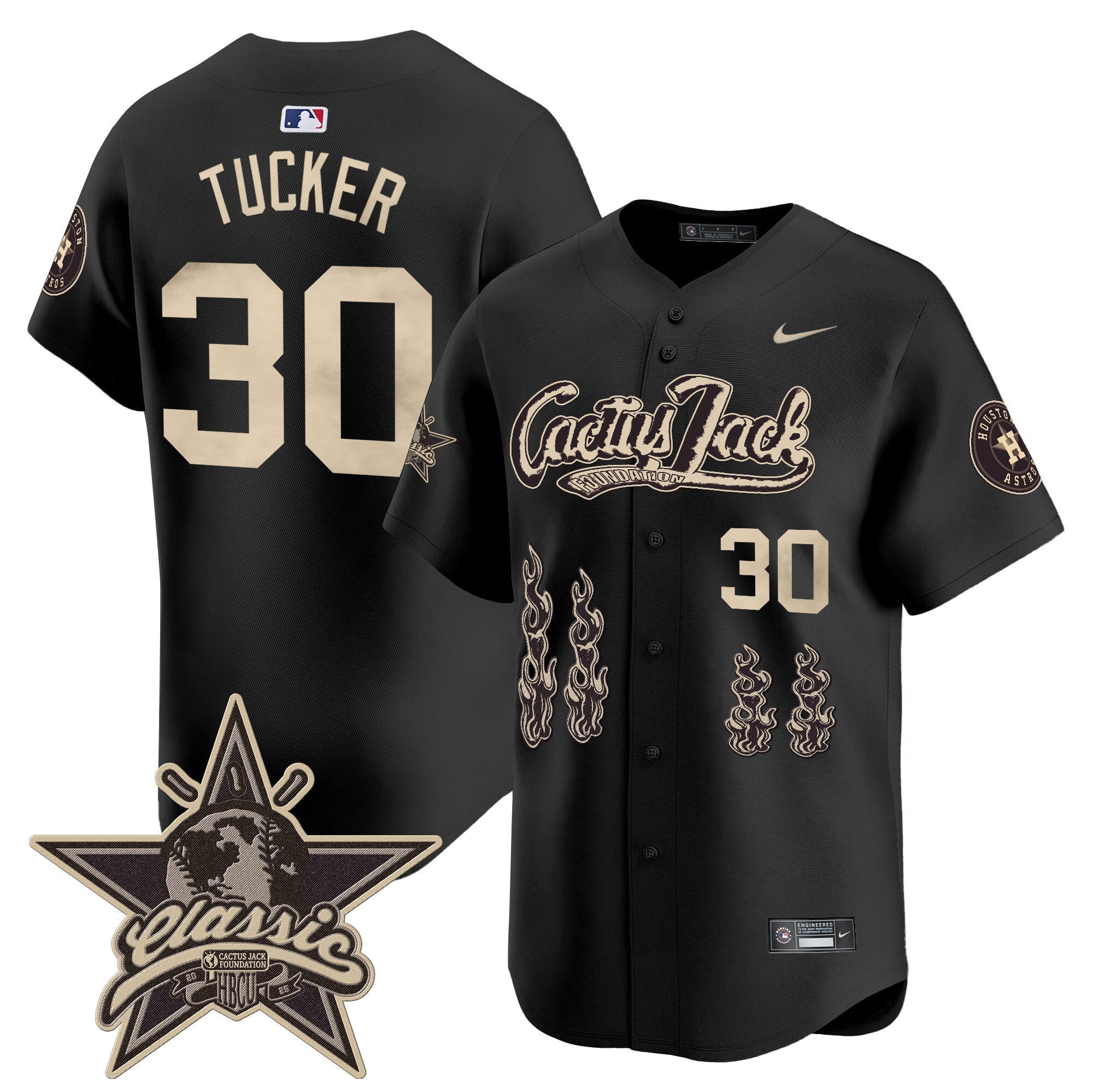 HOU Cactus Jack 2025 Vapor Premier Limited Jersey - Stitched