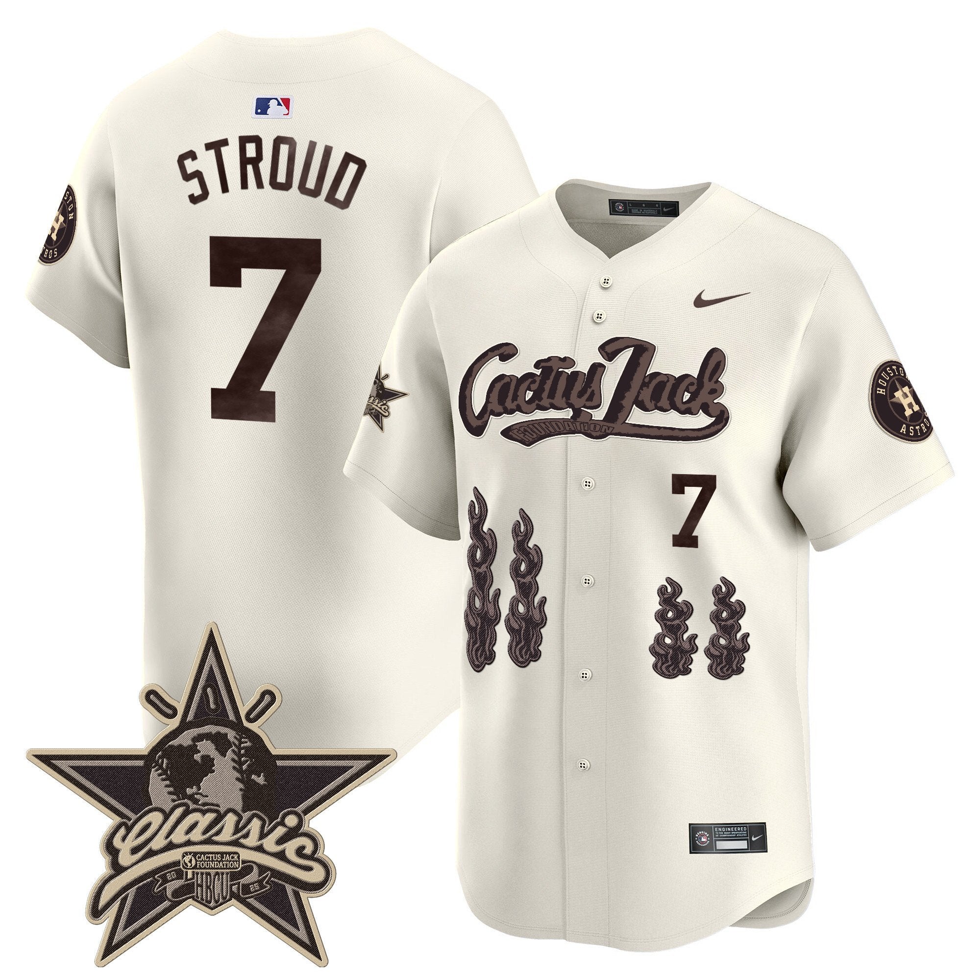 HOU Cactus Jack 2025 Vapor Premier Limited Jersey - Stitched