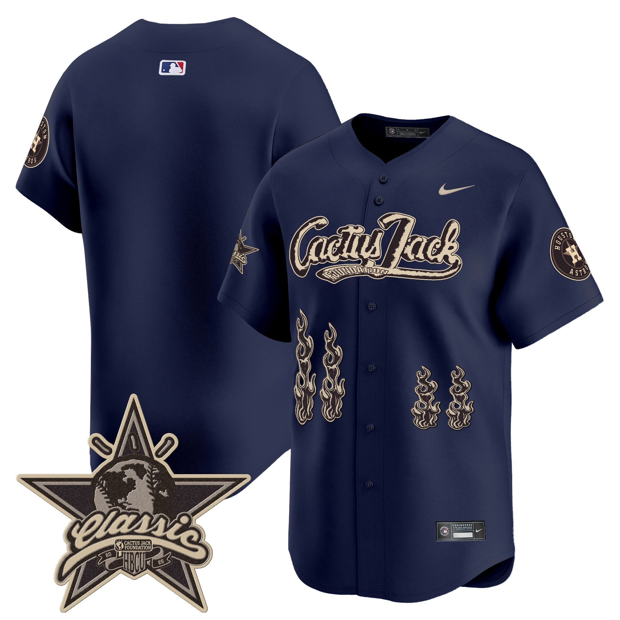 HOU Cactus Jack 2025 Vapor Premier Limited Jersey - Stitched