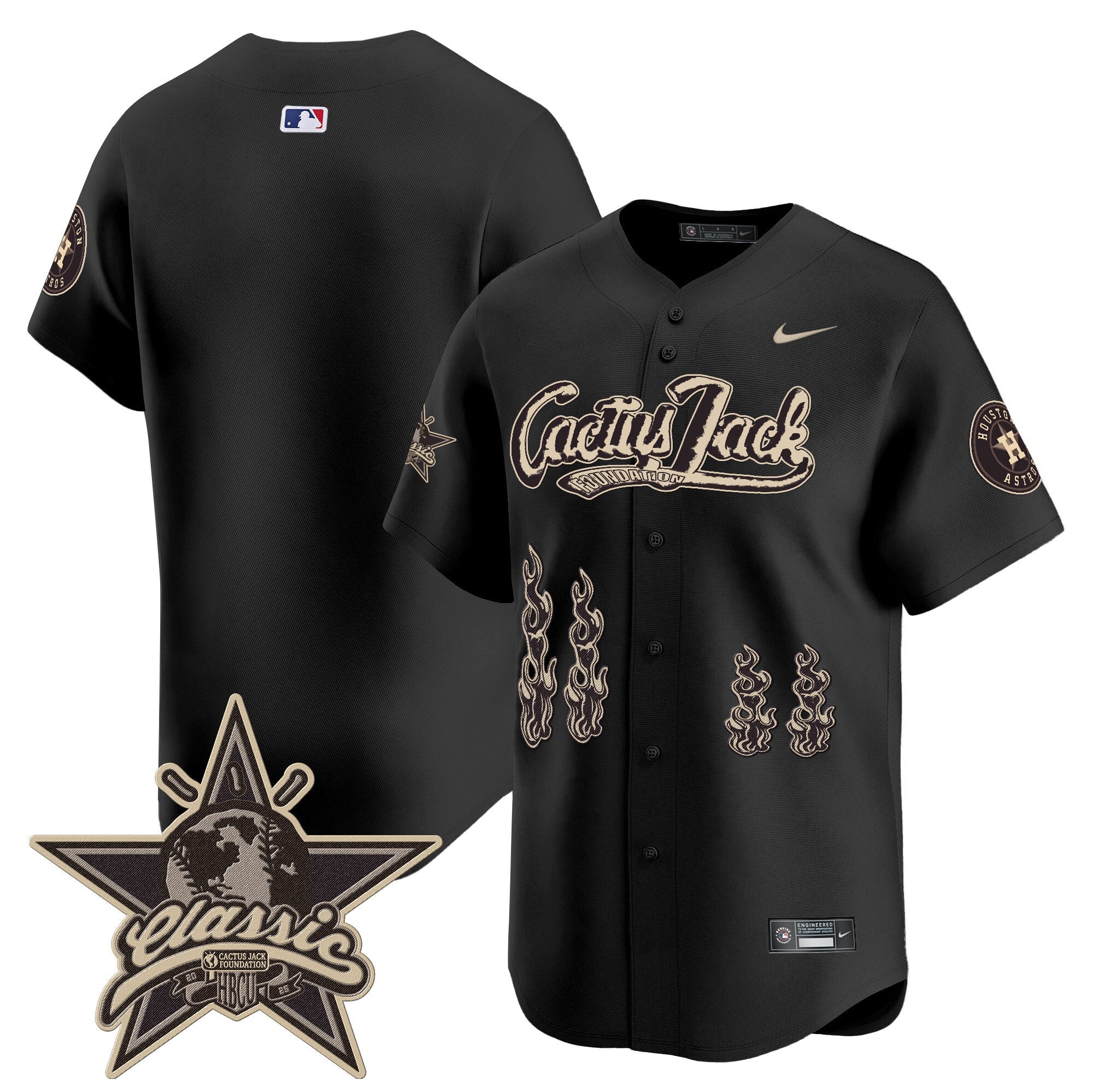 HOU Cactus Jack 2025 Vapor Premier Limited Jersey - Stitched