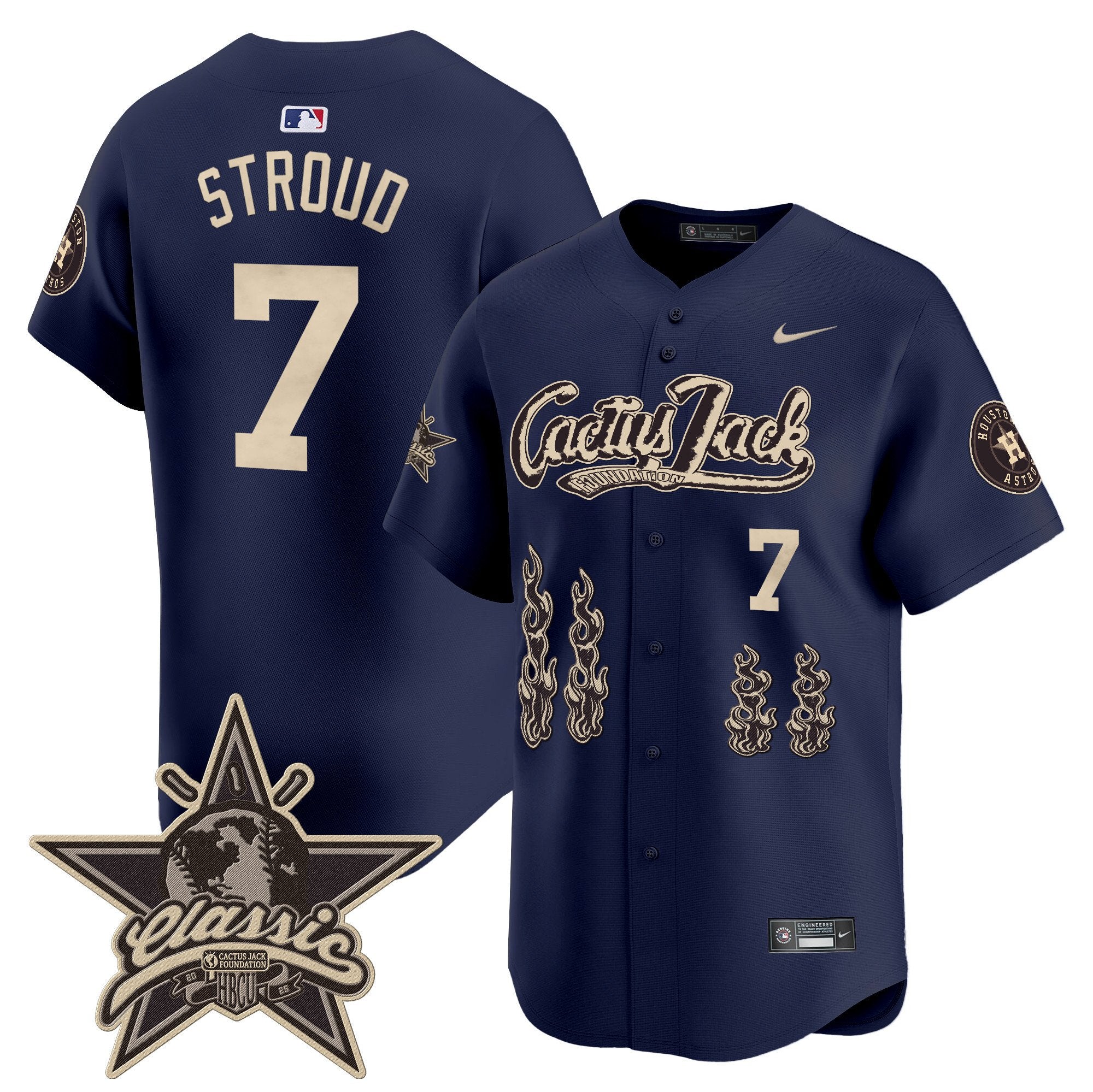 HOU Cactus Jack 2025 Vapor Premier Limited Jersey - Stitched