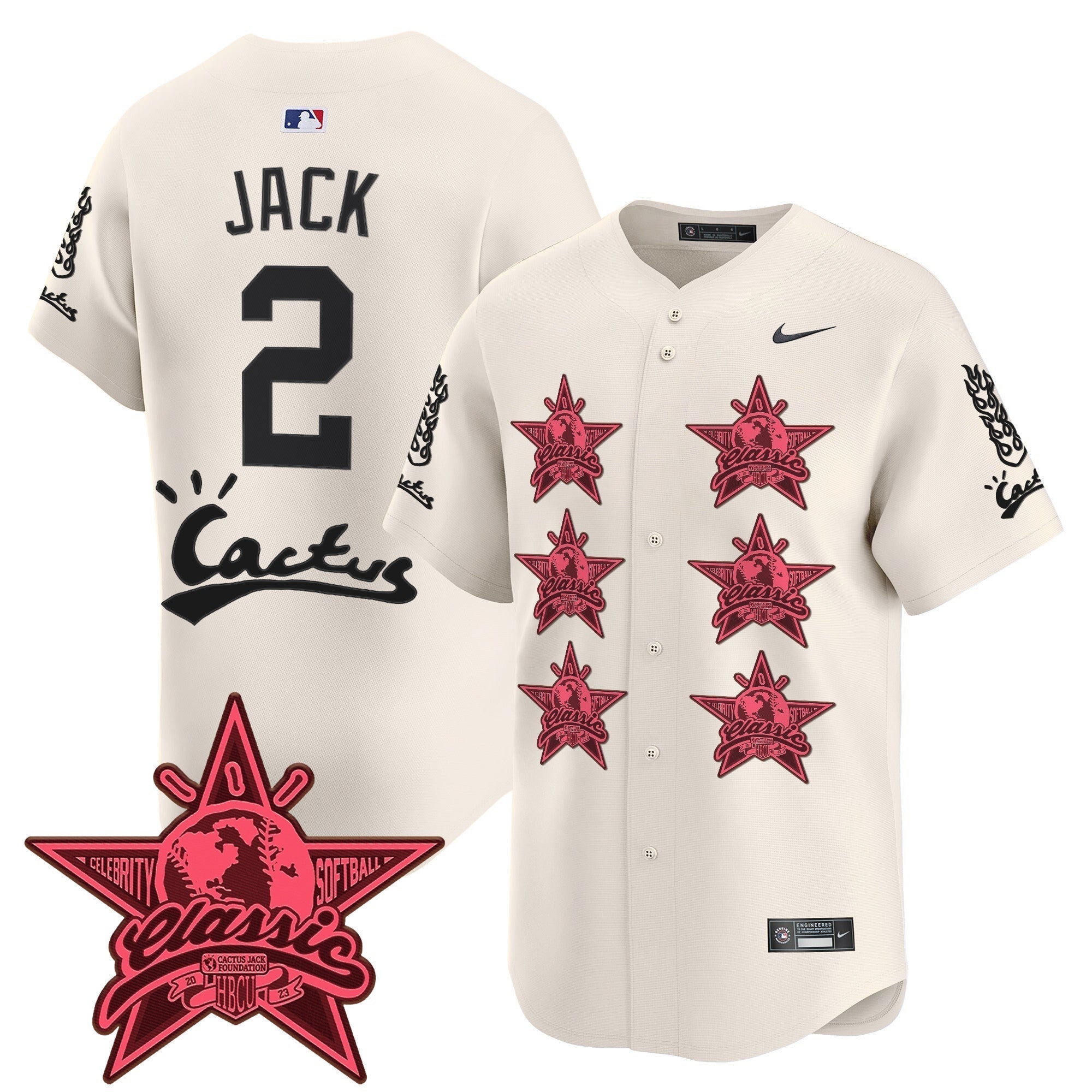 HOU Cactus Jack 2025 Vapor Premier Limited Jersey V2 - Stitched