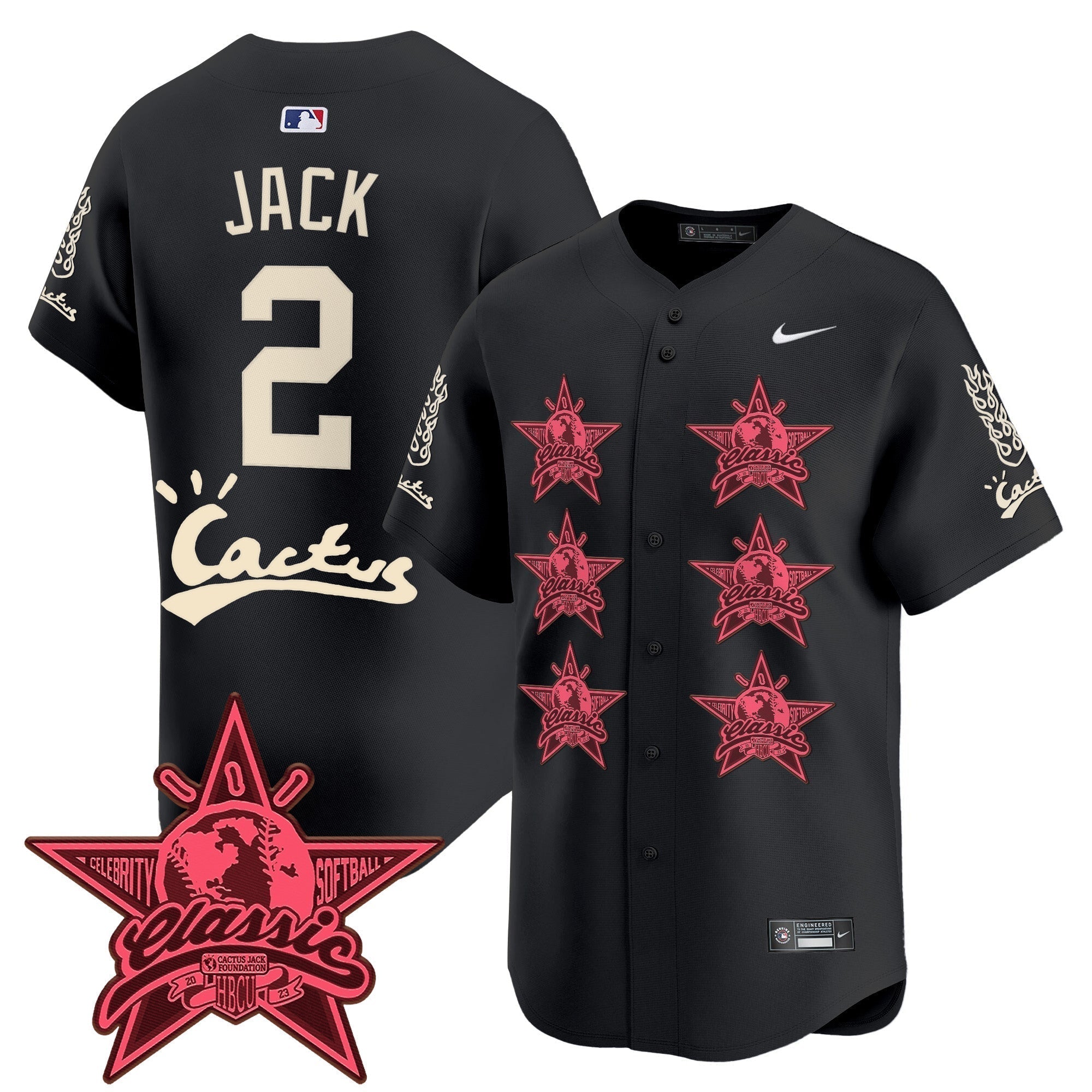 HOU Cactus Jack 2025 Vapor Premier Limited Jersey V2 - Stitched