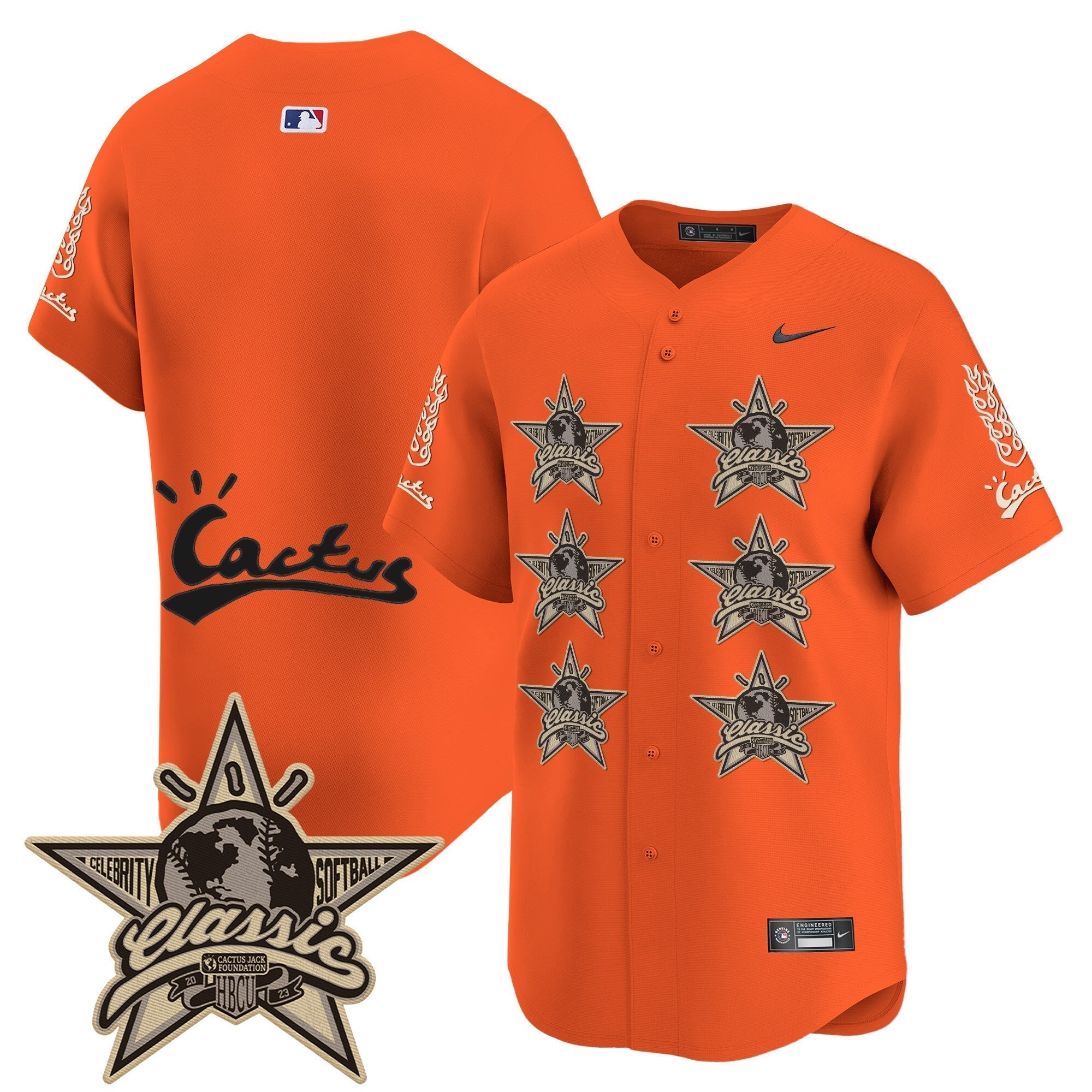 HOU Cactus Jack 2025 Vapor Premier Limited Jersey V2 - Stitched