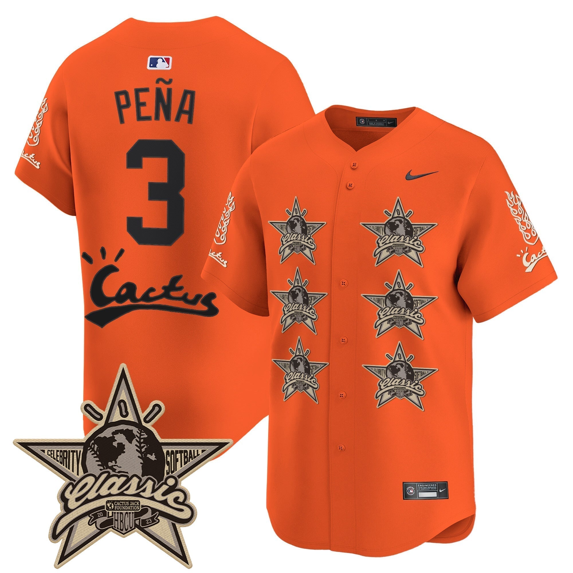 HOU Cactus Jack 2025 Vapor Premier Limited Jersey V2 - Stitched