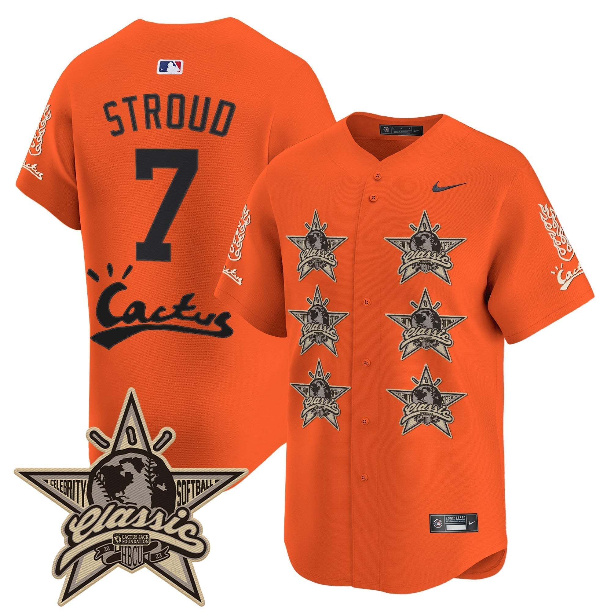 HOU Cactus Jack 2025 Vapor Premier Limited Jersey V2 - Stitched