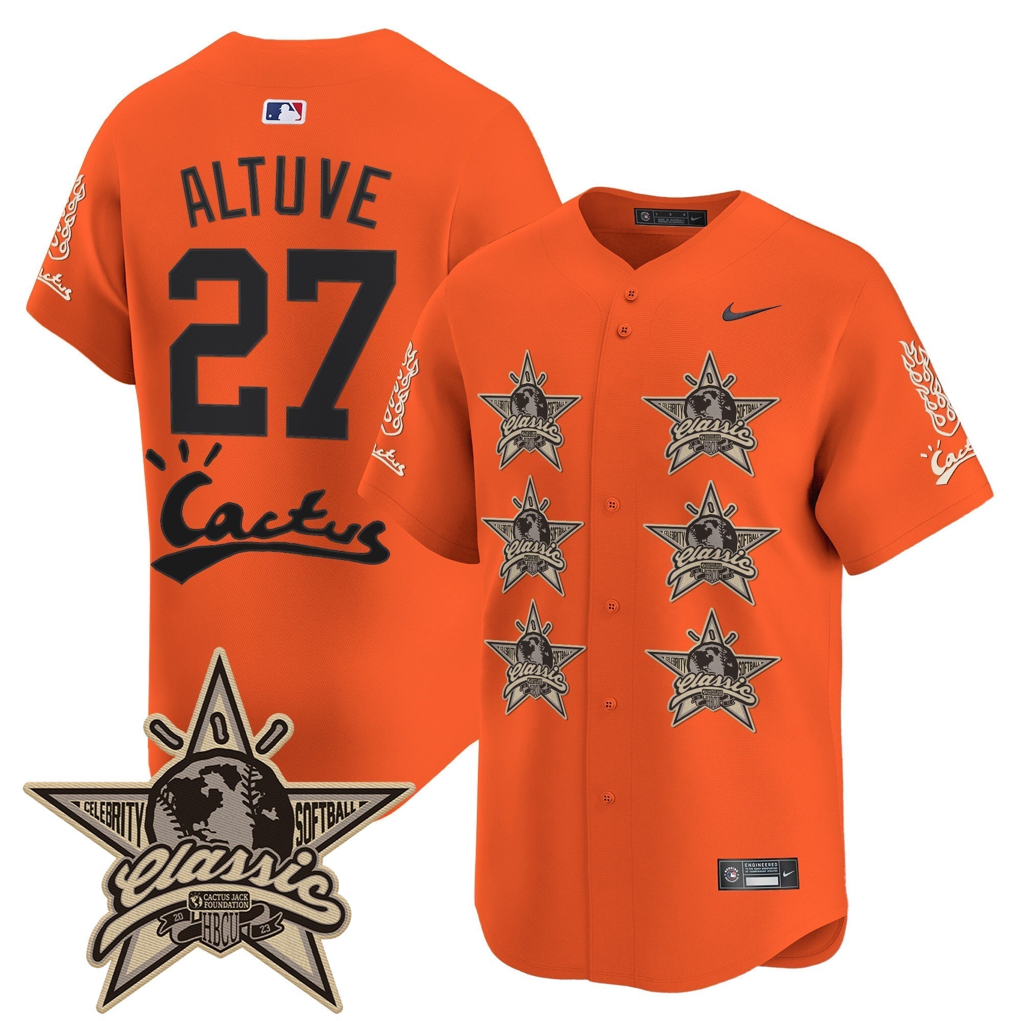 HOU Cactus Jack 2025 Vapor Premier Limited Jersey V2 - Stitched