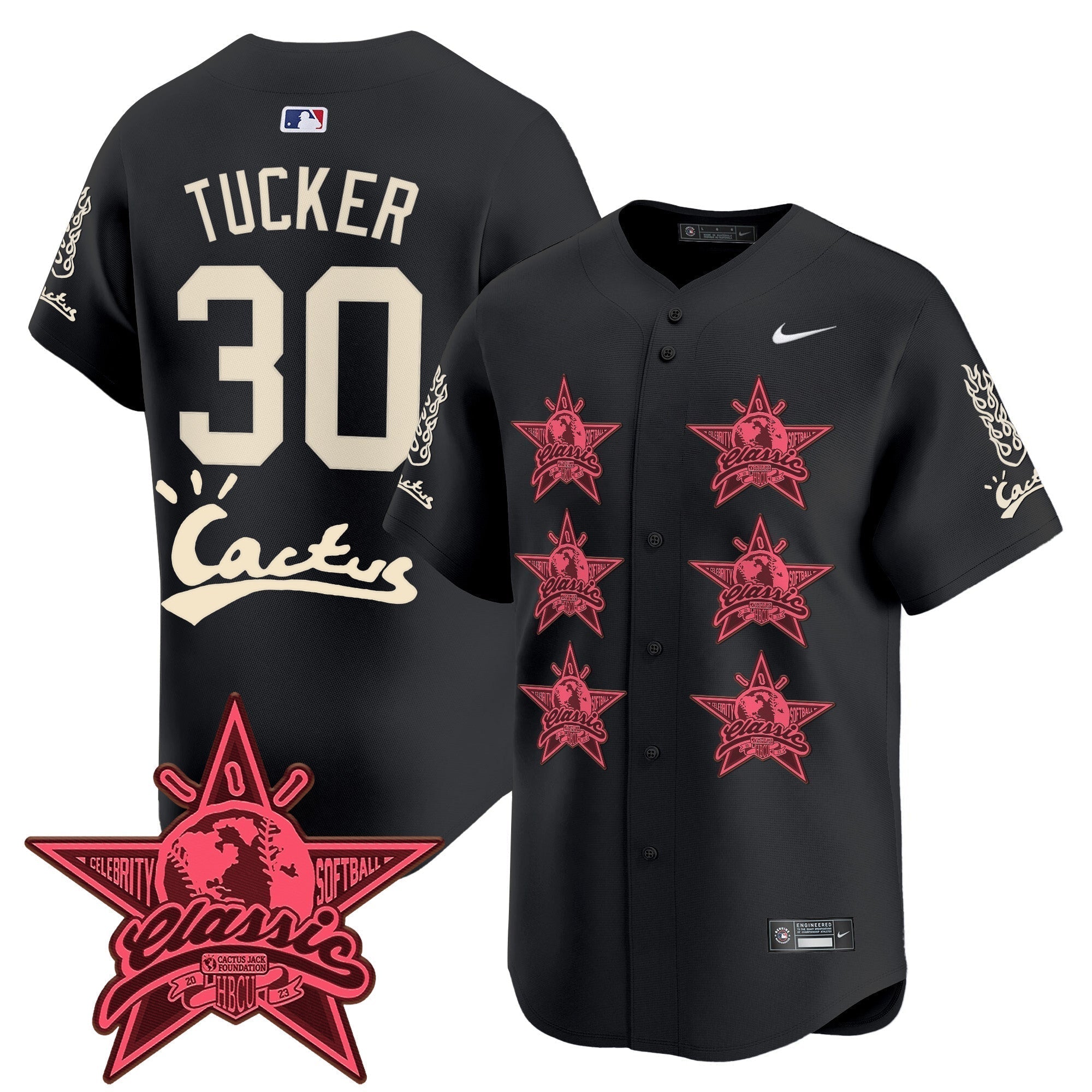 HOU Cactus Jack 2025 Vapor Premier Limited Jersey V2 - Stitched