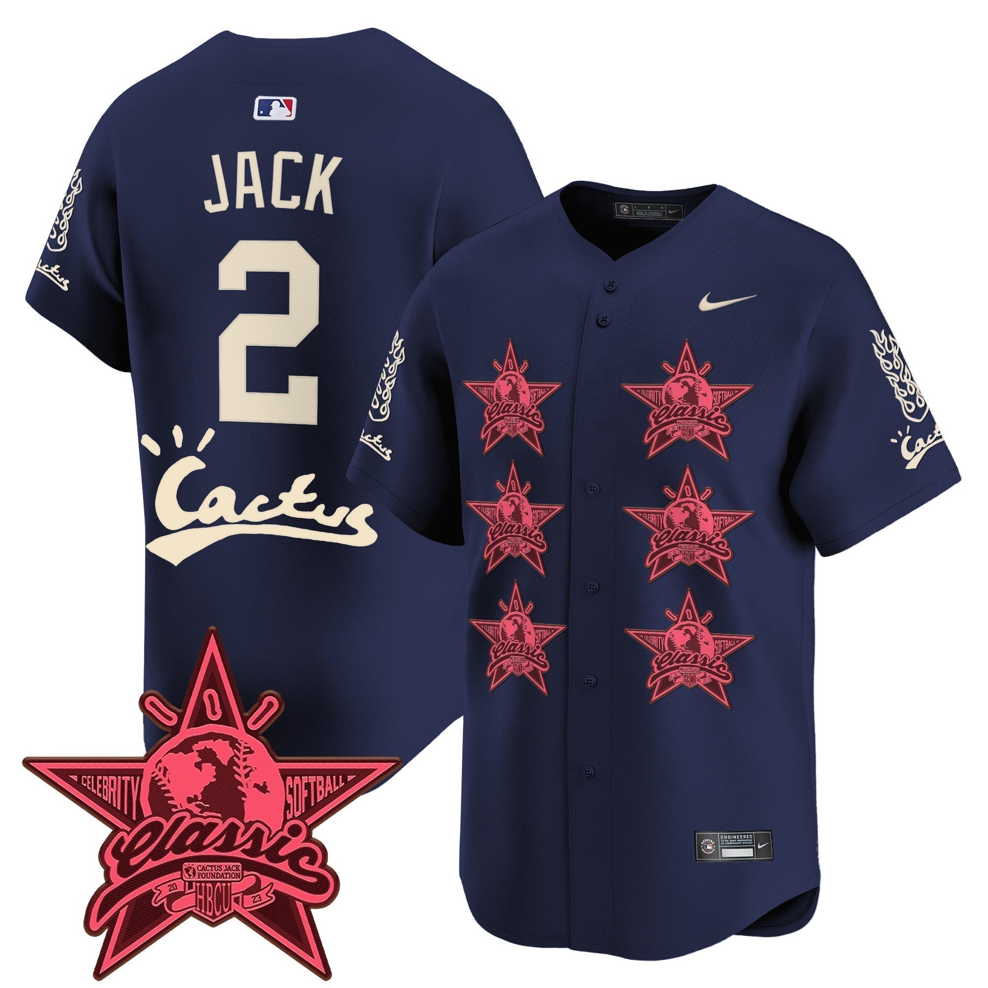 HOU Cactus Jack 2025 Vapor Premier Limited Jersey V2 - Stitched