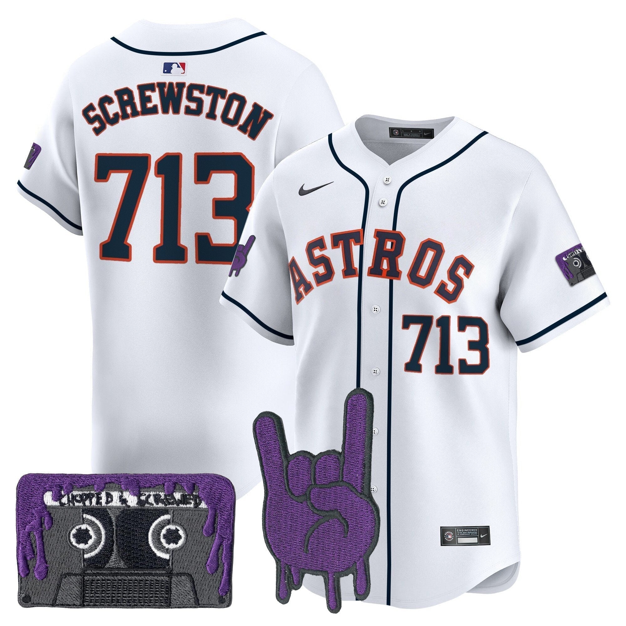 HOU DJ Screw Patch Vapor Premier Limited Jersey - Stitched