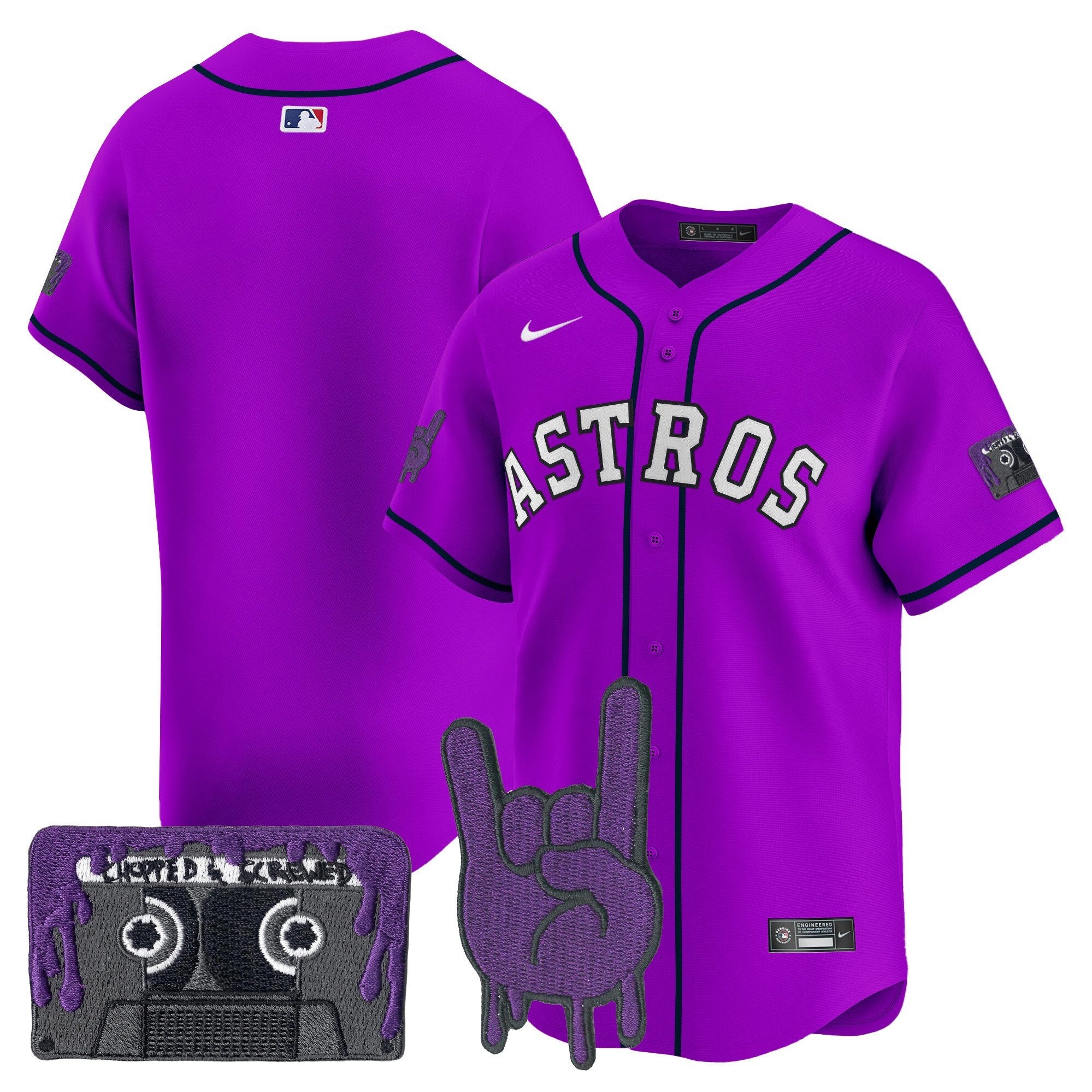 HOU DJ Screw Patch Vapor Premier Limited Jersey - Stitched