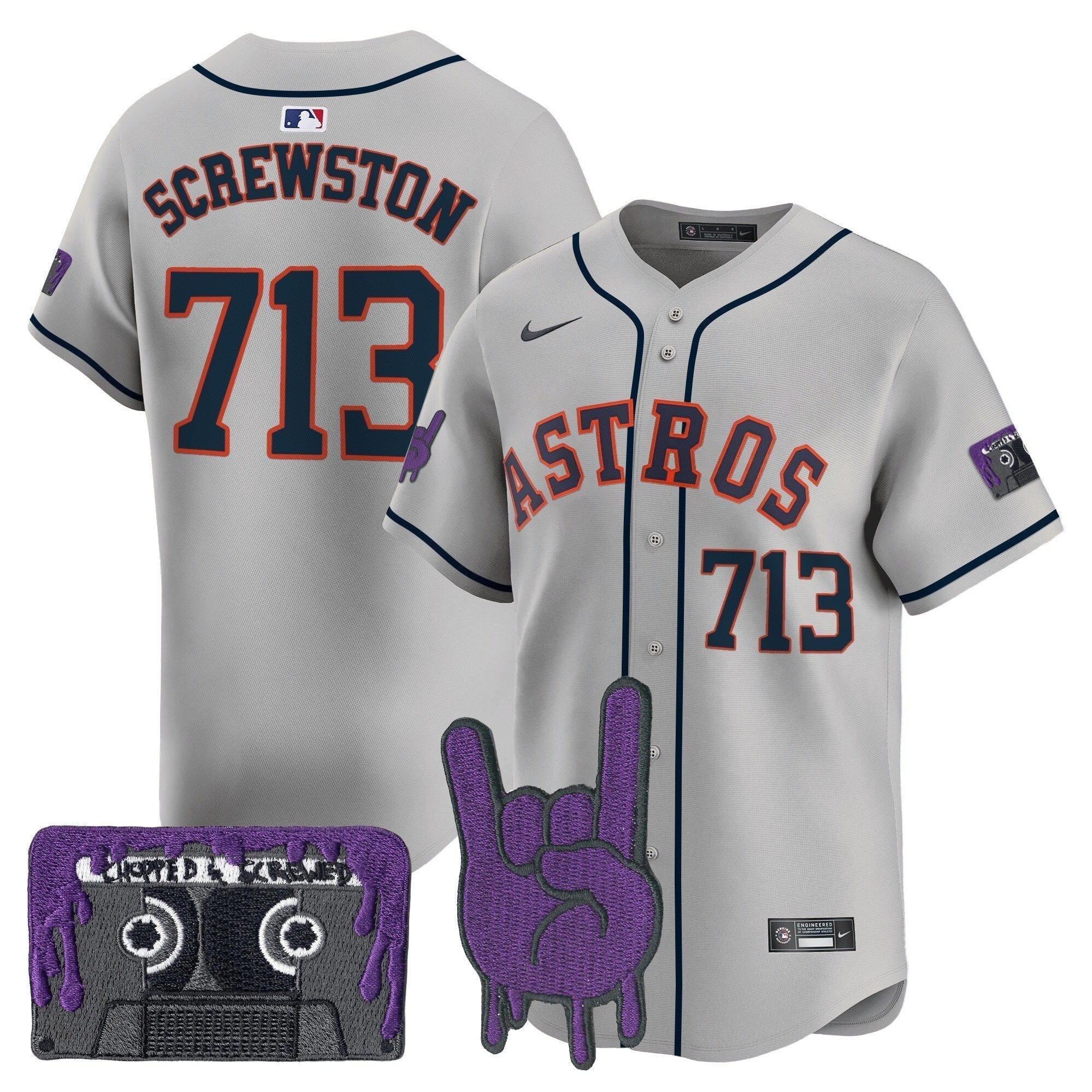 HOU DJ Screw Patch Vapor Premier Limited Jersey - Stitched
