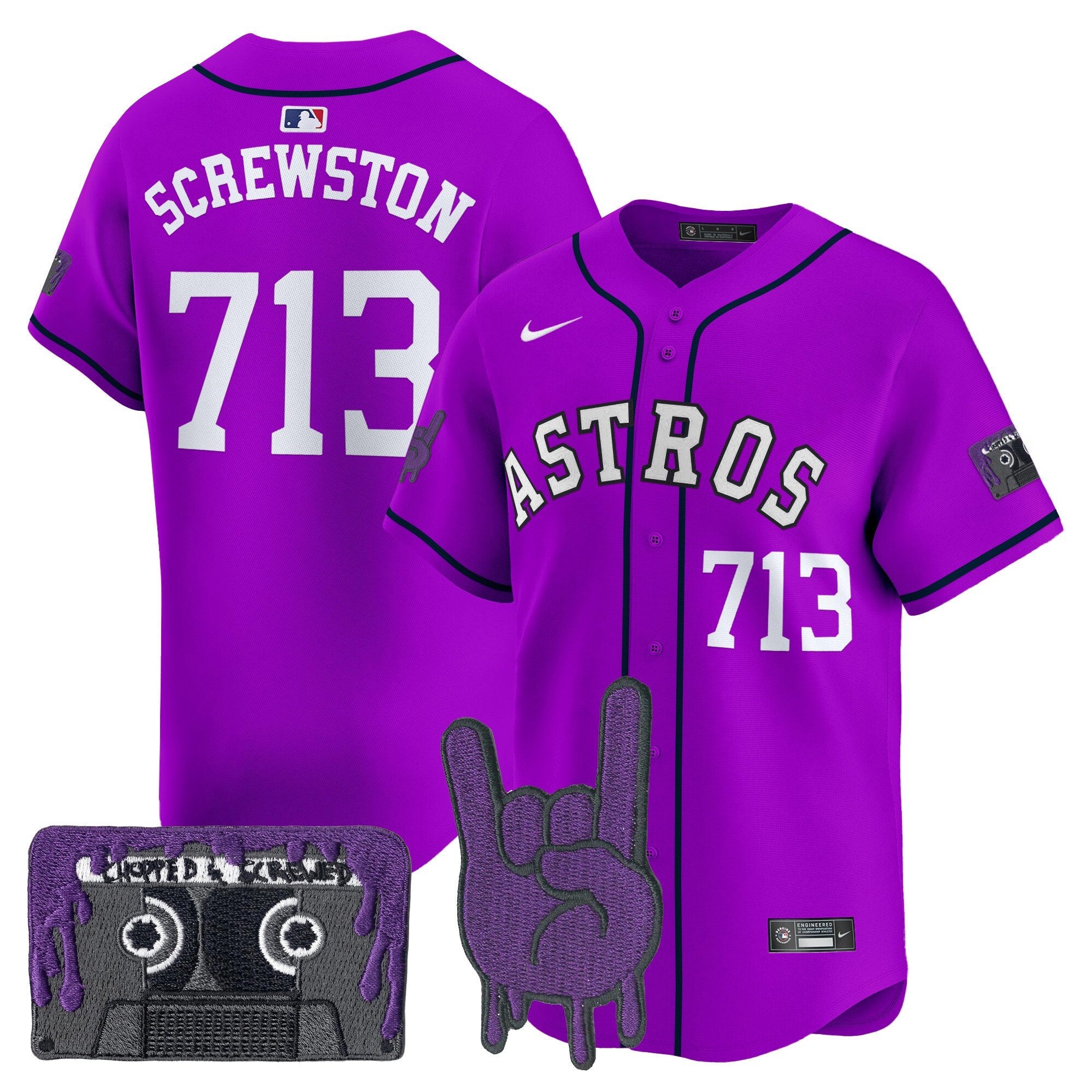 HOU DJ Screw Patch Vapor Premier Limited Jersey - Stitched