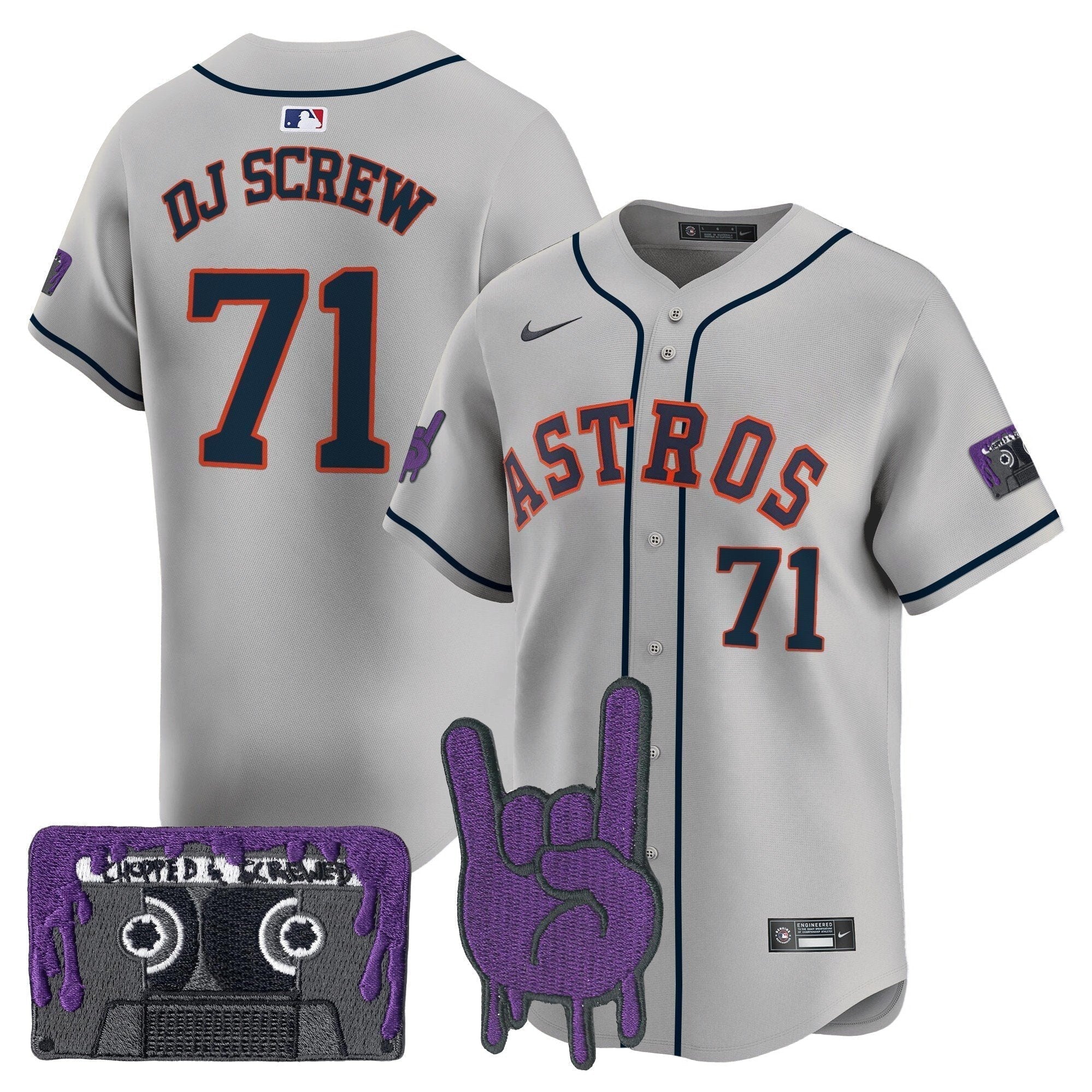 HOU DJ Screw Patch Vapor Premier Limited Jersey - Stitched