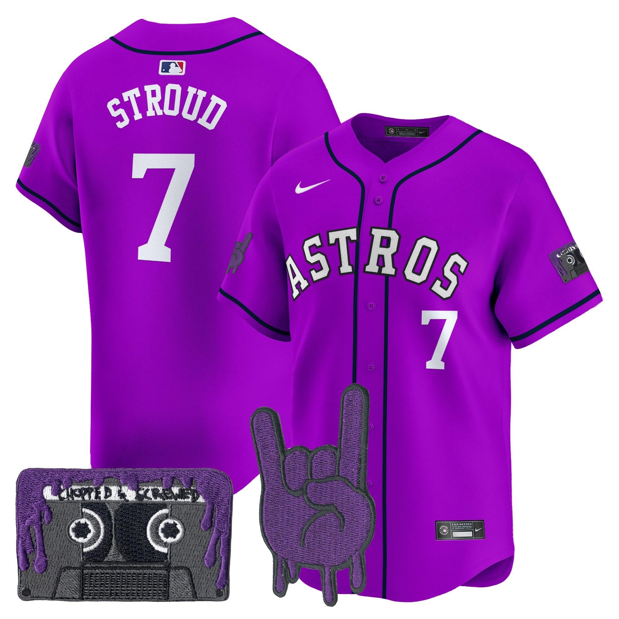 HOU DJ Screw Patch Vapor Premier Limited Jersey - Stitched