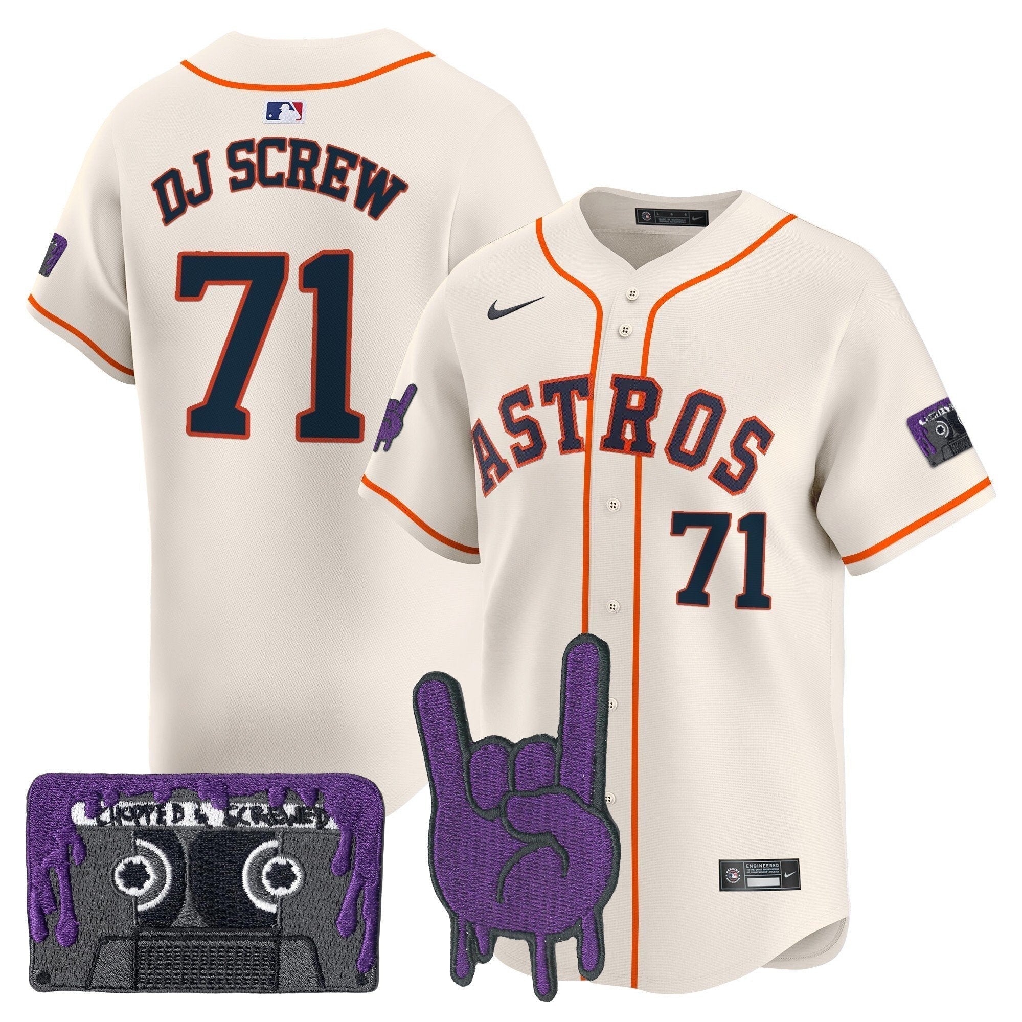 HOU DJ Screw Patch Vapor Premier Limited Jersey - Stitched