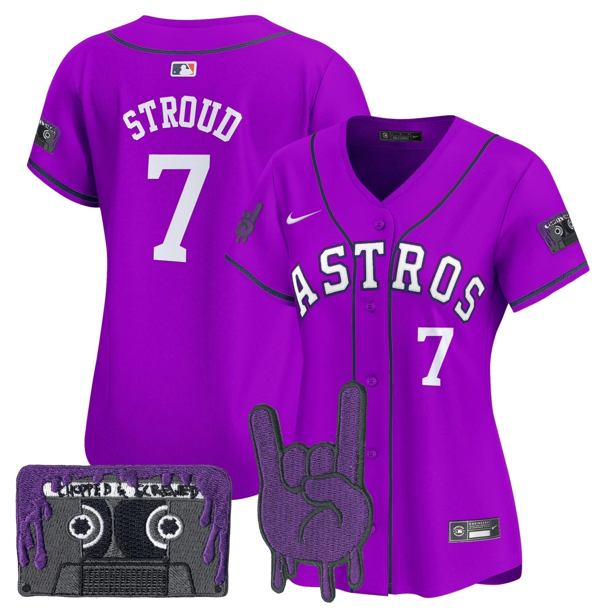 Women's HOU DJ Screw Patch Vapor Premier Limited Jersey - Stitched