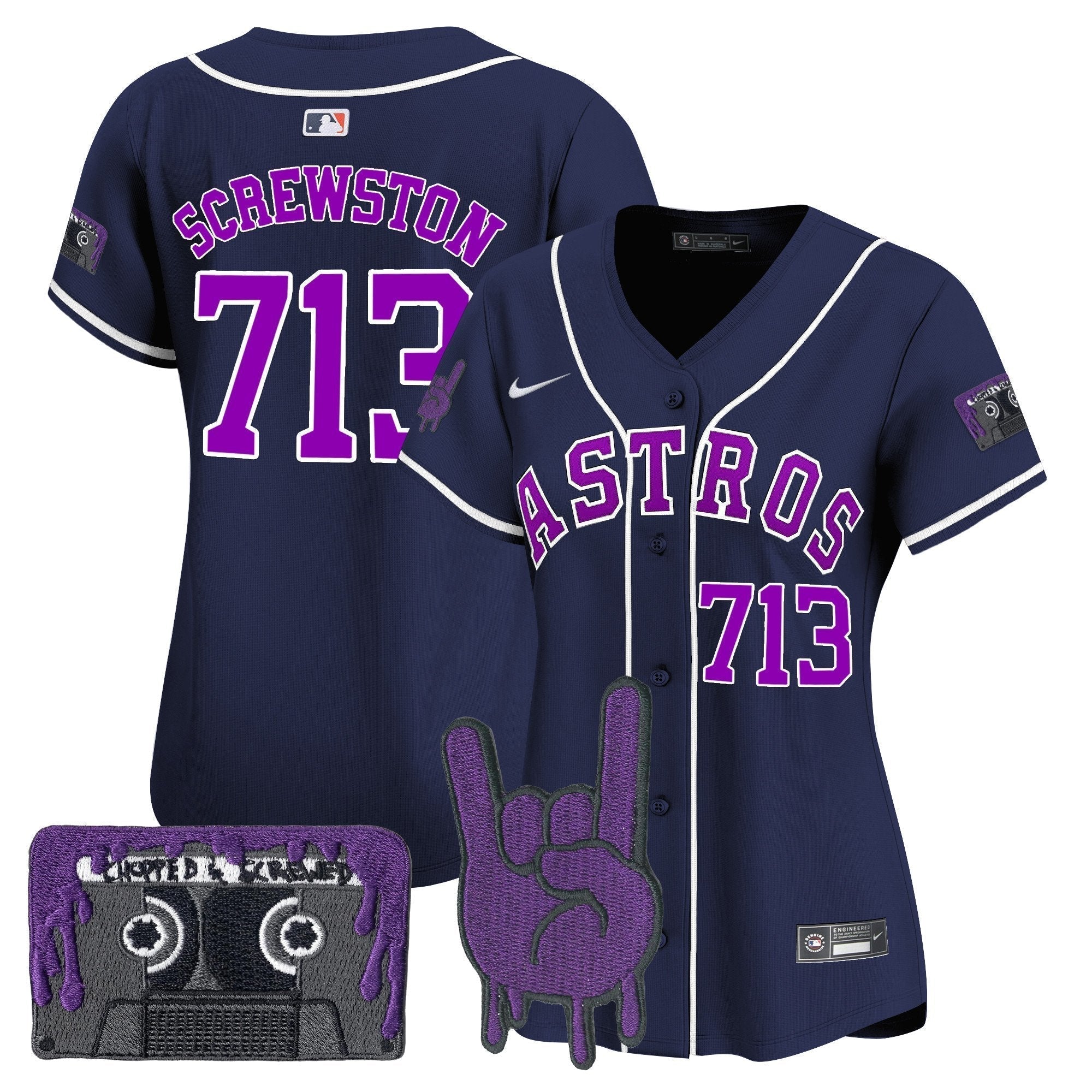 Women's HOU DJ Screw Patch Vapor Premier Limited Jersey - Stitched
