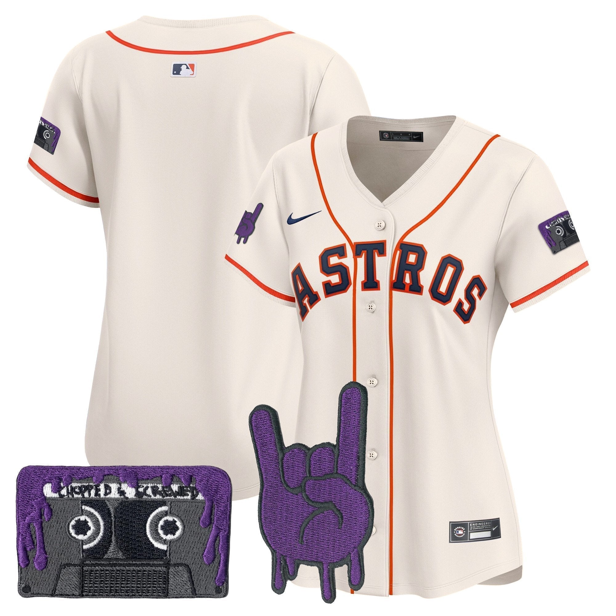 Women's HOU DJ Screw Patch Vapor Premier Limited Jersey - Stitched