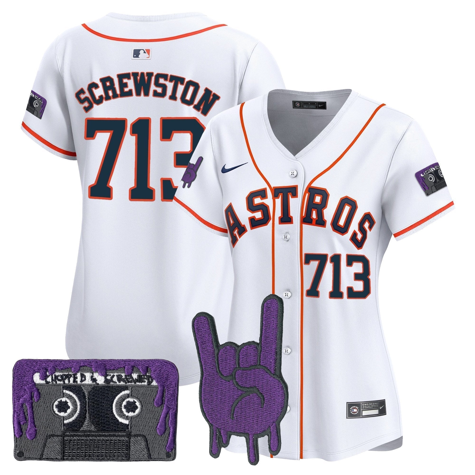 Women's HOU DJ Screw Patch Vapor Premier Limited Jersey - Stitched