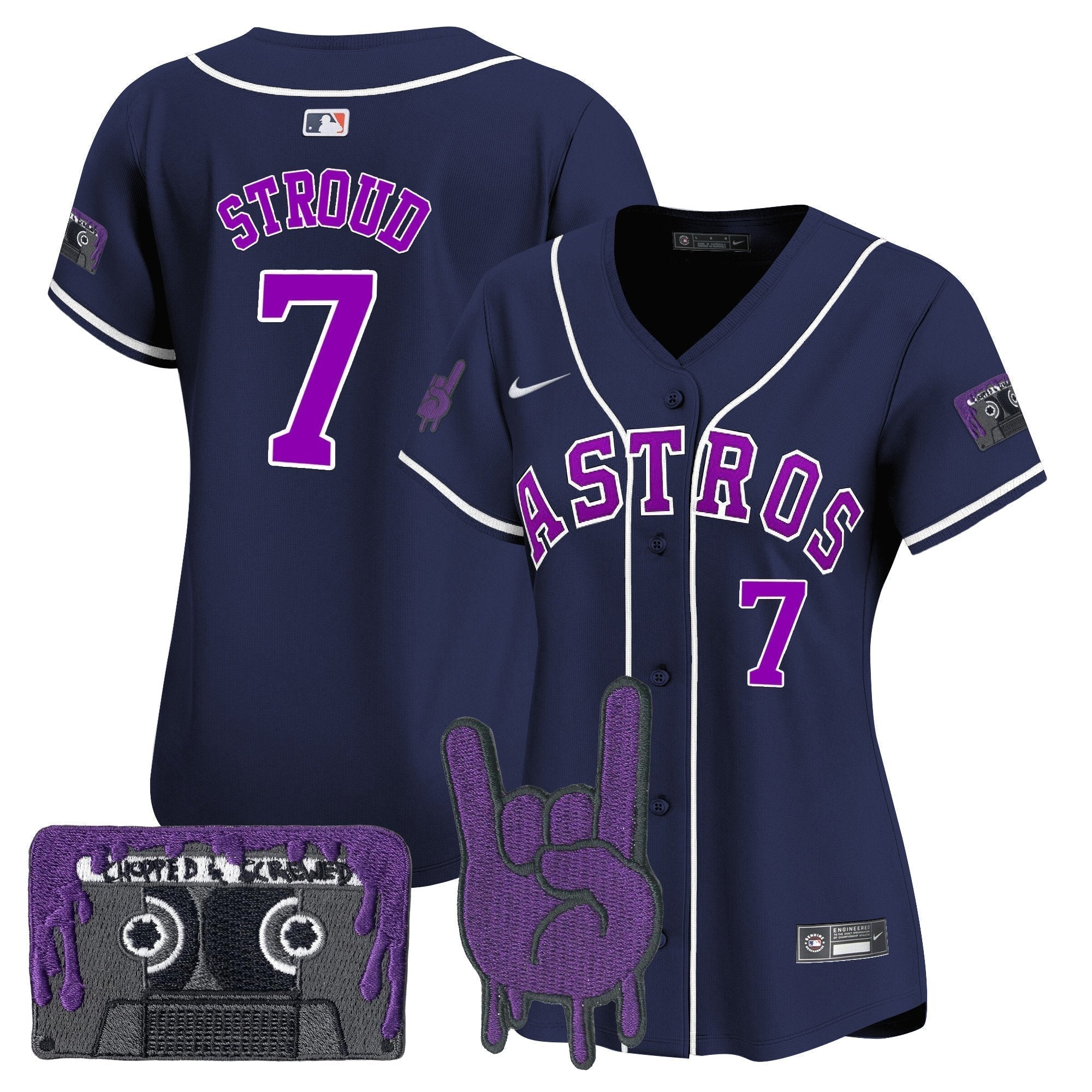 Women's HOU DJ Screw Patch Vapor Premier Limited Jersey - Stitched