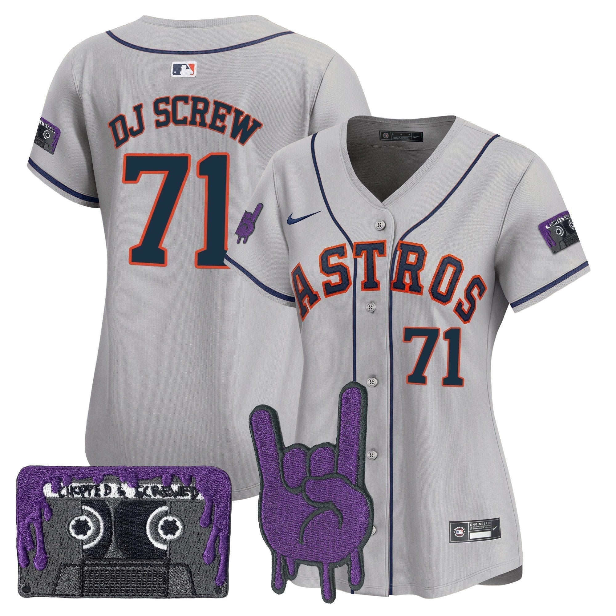 Women's HOU DJ Screw Patch Vapor Premier Limited Jersey - Stitched