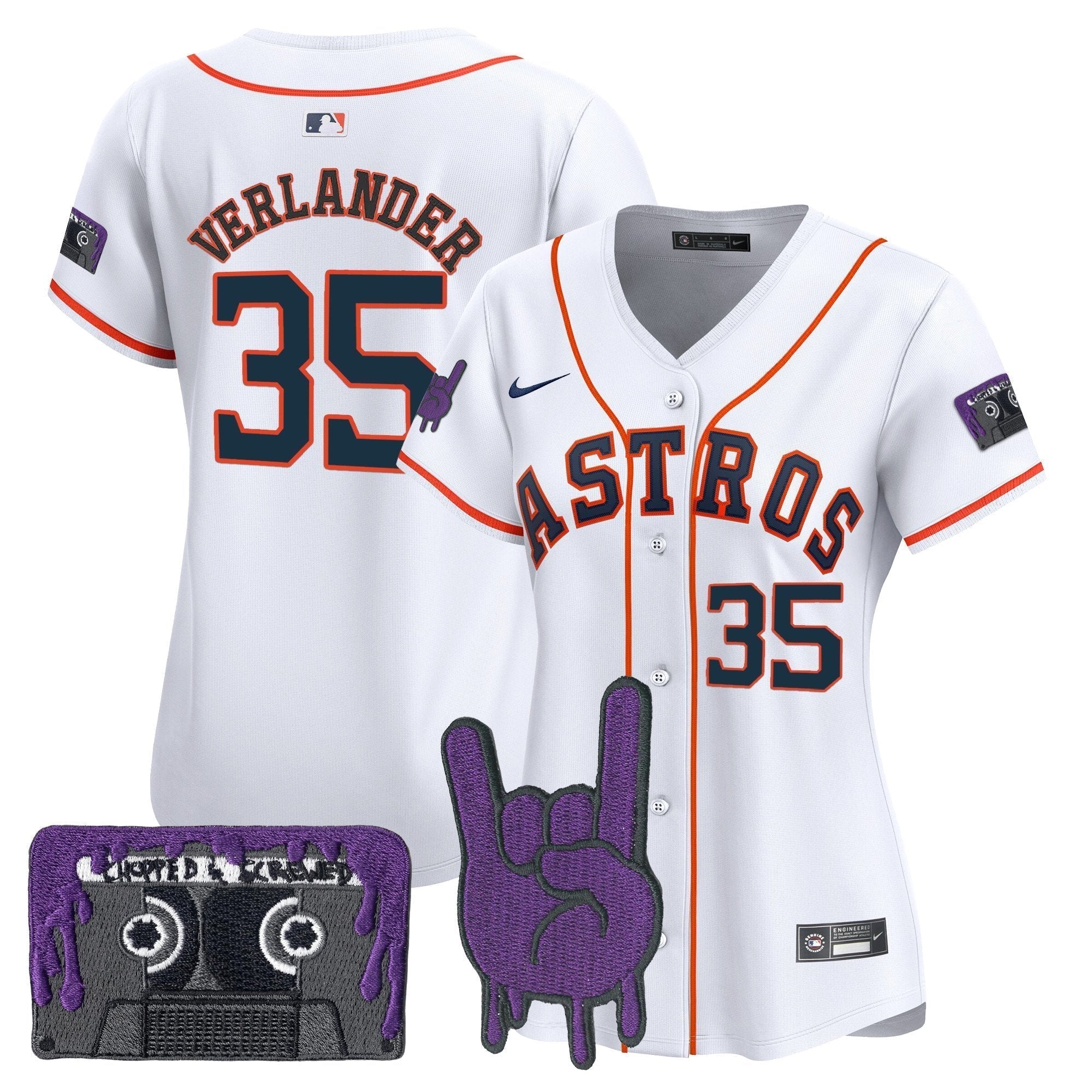 Women's HOU DJ Screw Patch Vapor Premier Limited Jersey - Stitched