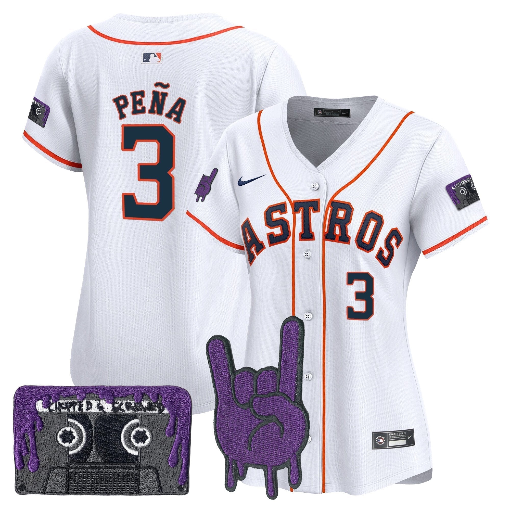 Women's HOU DJ Screw Patch Vapor Premier Limited Jersey - Stitched