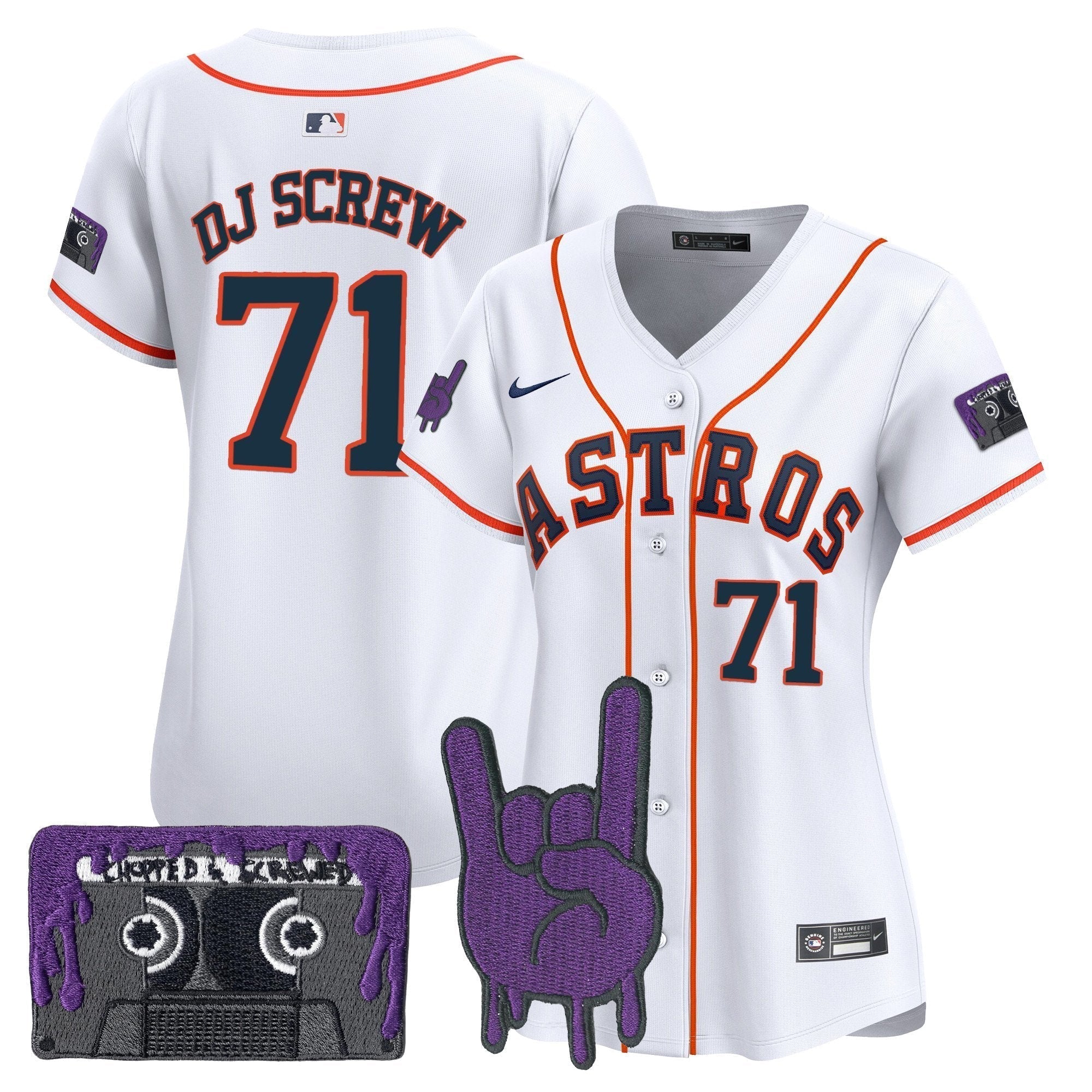 Women's HOU DJ Screw Patch Vapor Premier Limited Jersey - Stitched