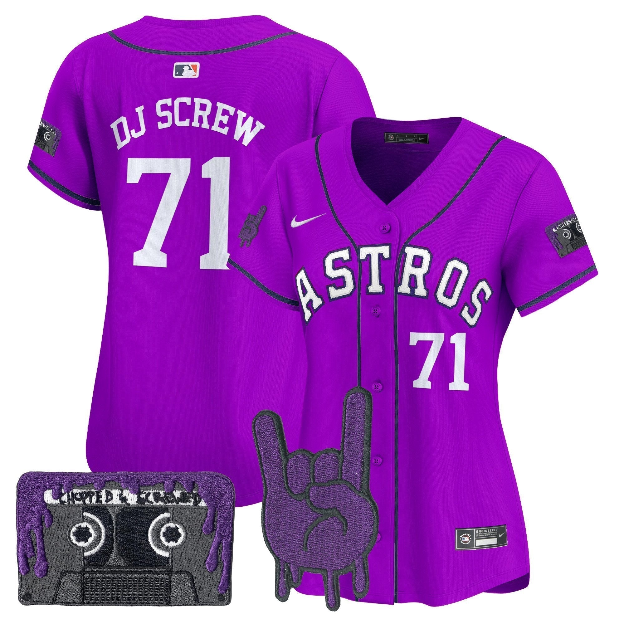 Women's HOU DJ Screw Patch Vapor Premier Limited Jersey - Stitched