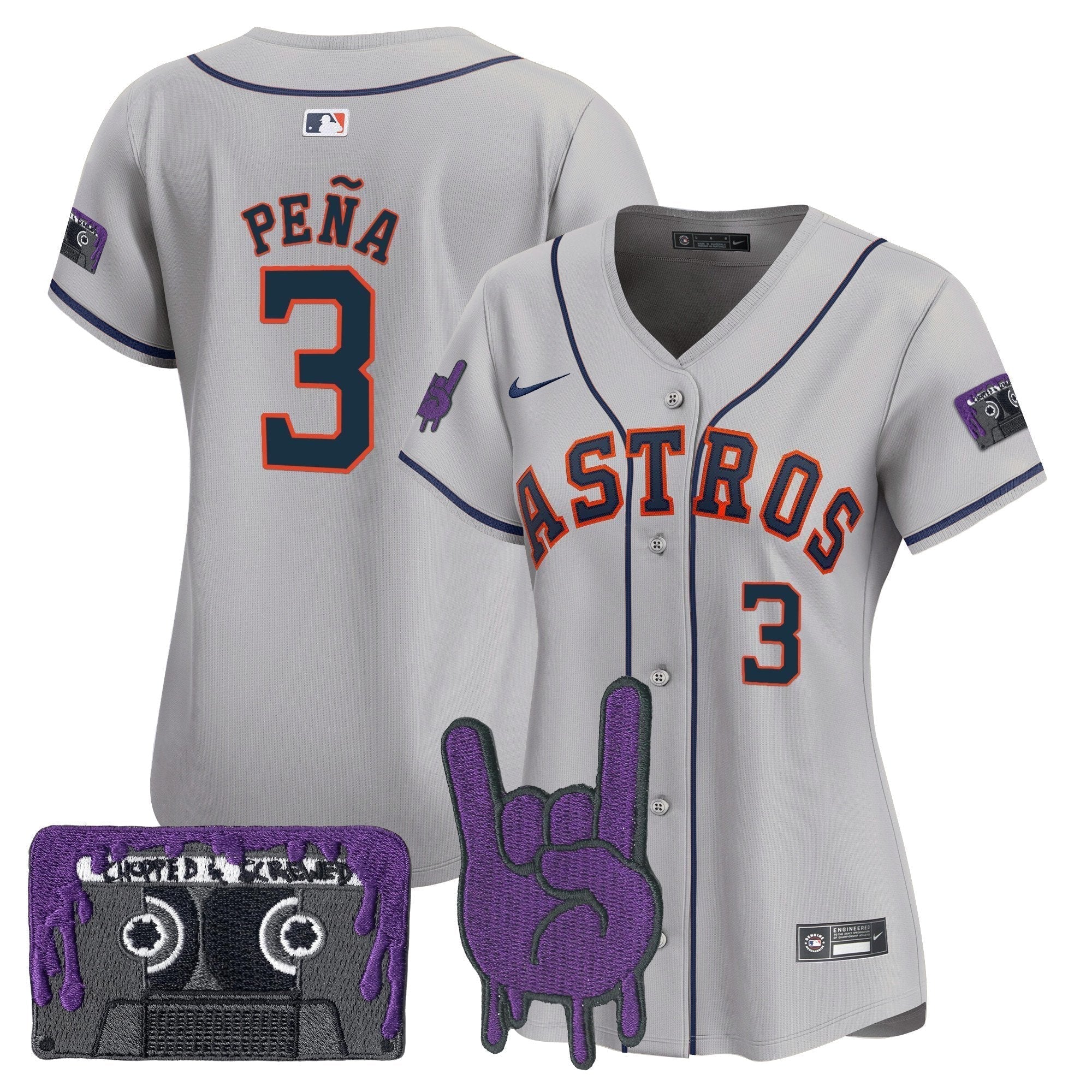 Women's HOU DJ Screw Patch Vapor Premier Limited Jersey - Stitched