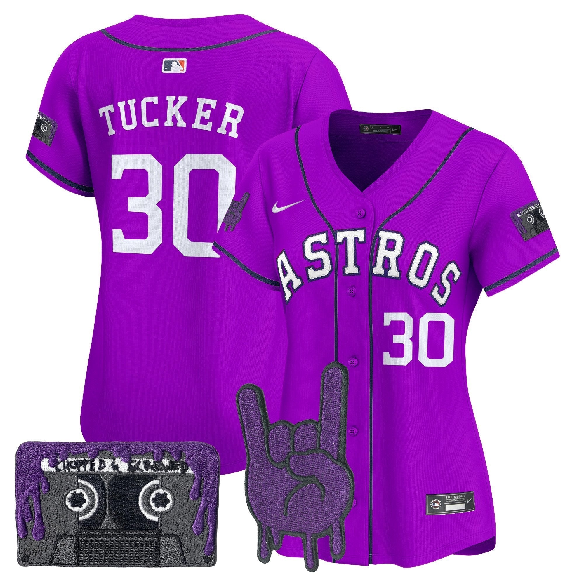 Women's HOU DJ Screw Patch Vapor Premier Limited Jersey - Stitched