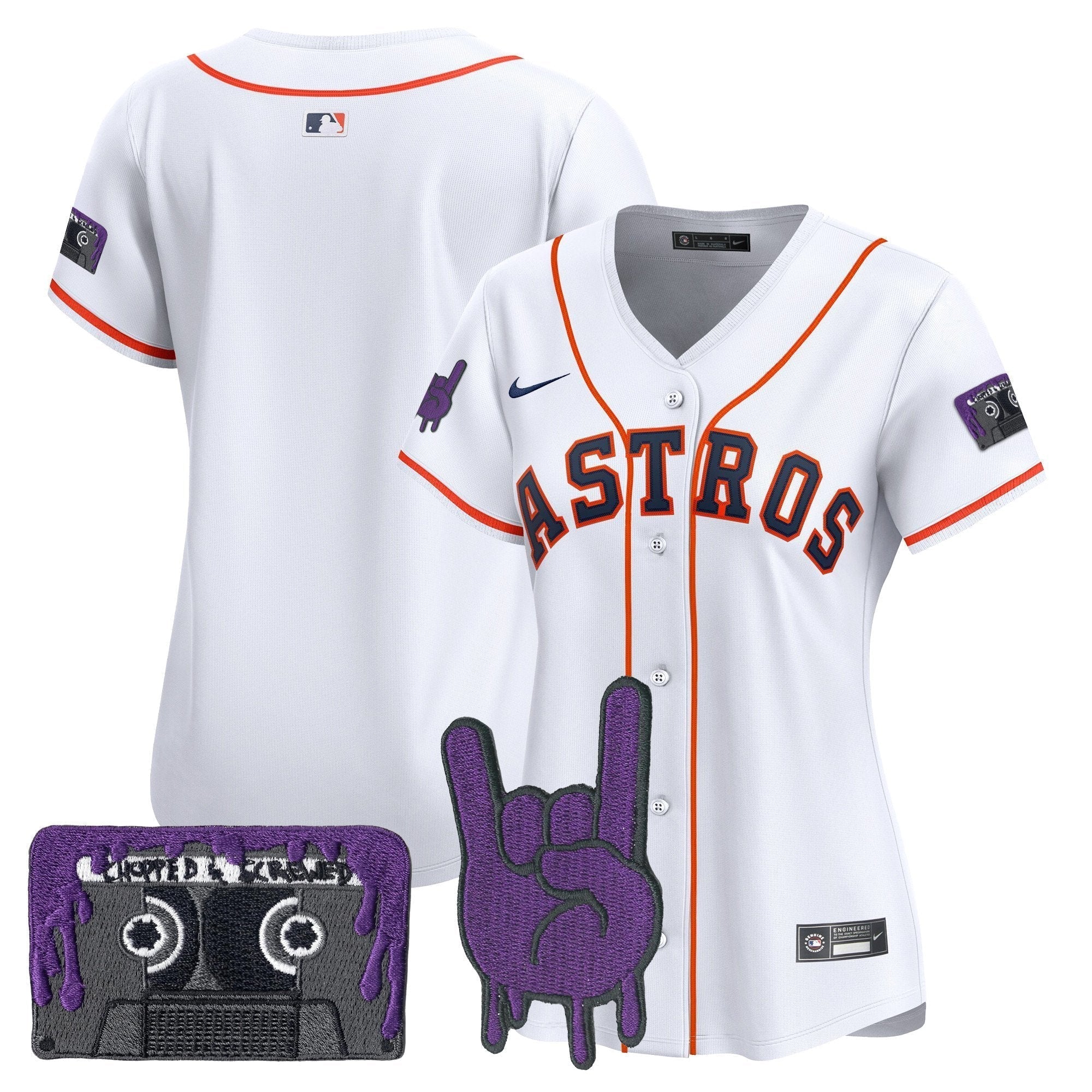 Women's HOU DJ Screw Patch Vapor Premier Limited Jersey - Stitched