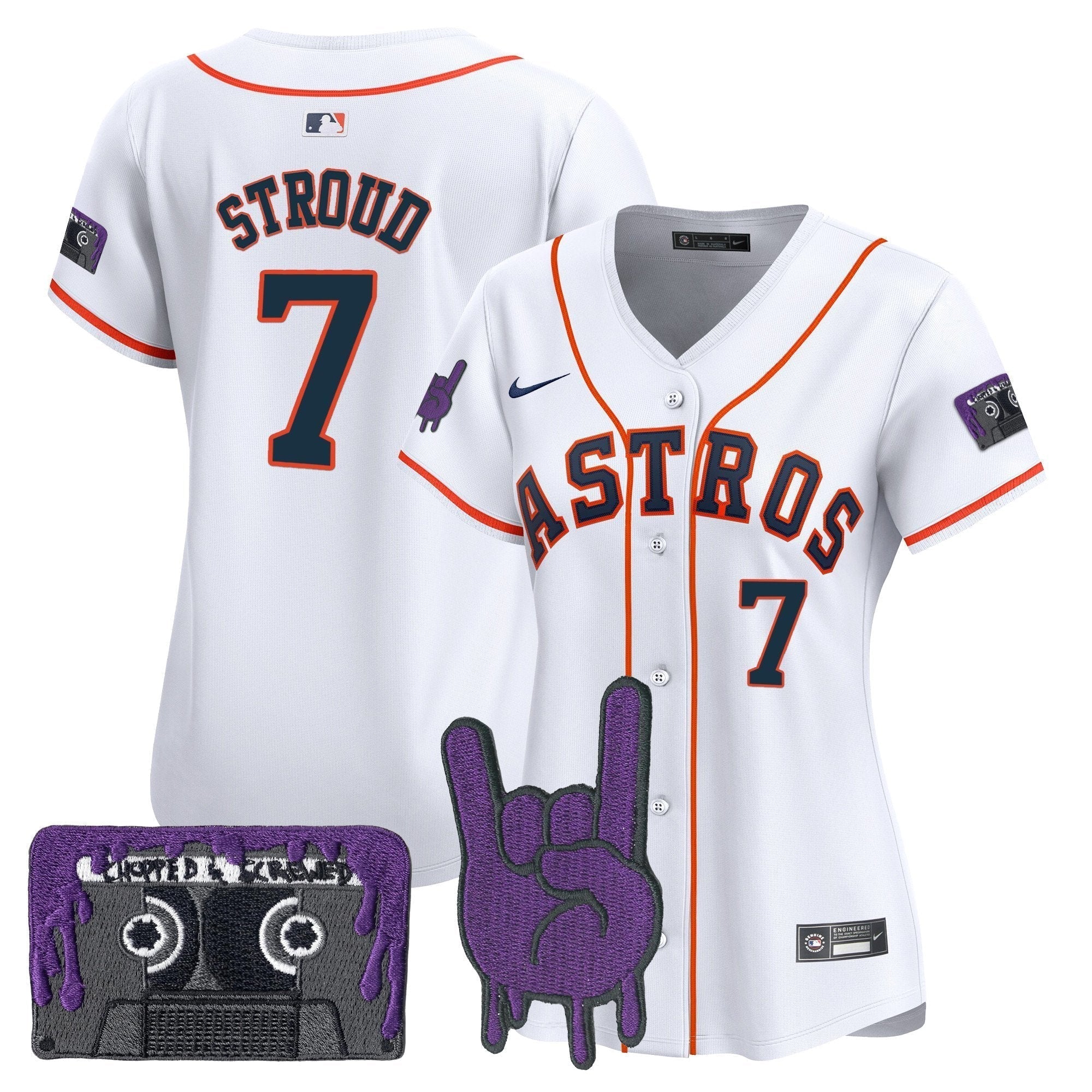 Women's HOU DJ Screw Patch Vapor Premier Limited Jersey - Stitched