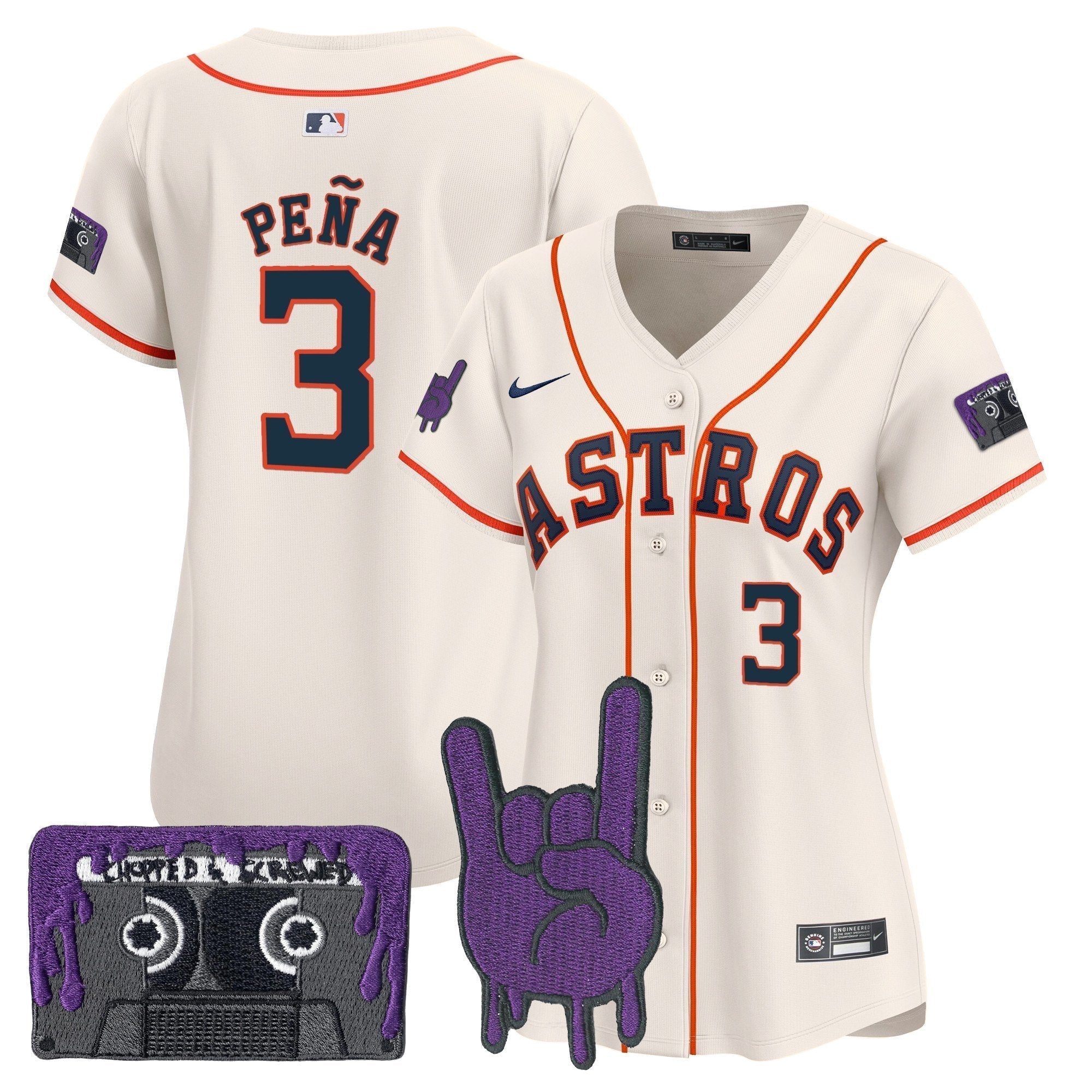 Women's HOU DJ Screw Patch Vapor Premier Limited Jersey - Stitched