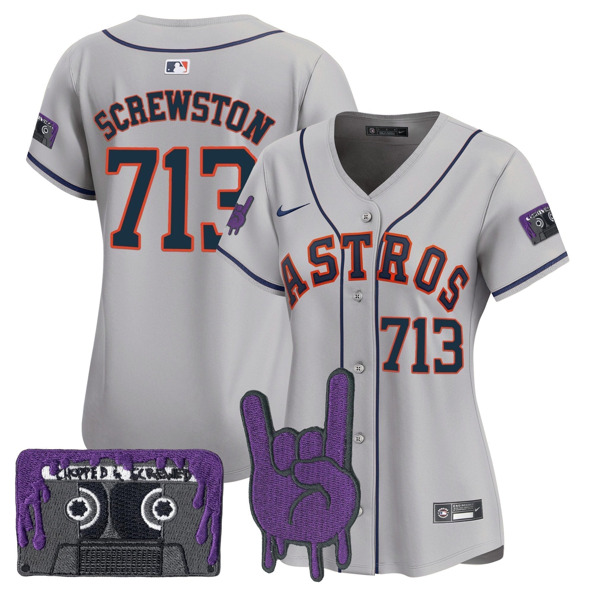 Women's HOU DJ Screw Patch Vapor Premier Limited Jersey - Stitched