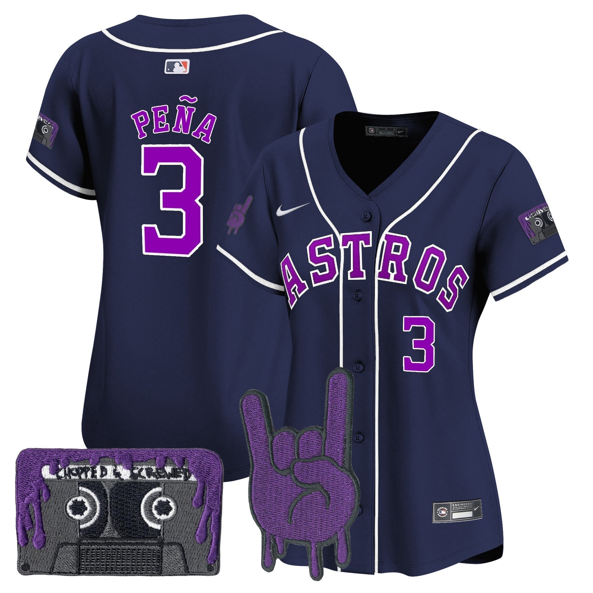 Women's HOU DJ Screw Patch Vapor Premier Limited Jersey - Stitched