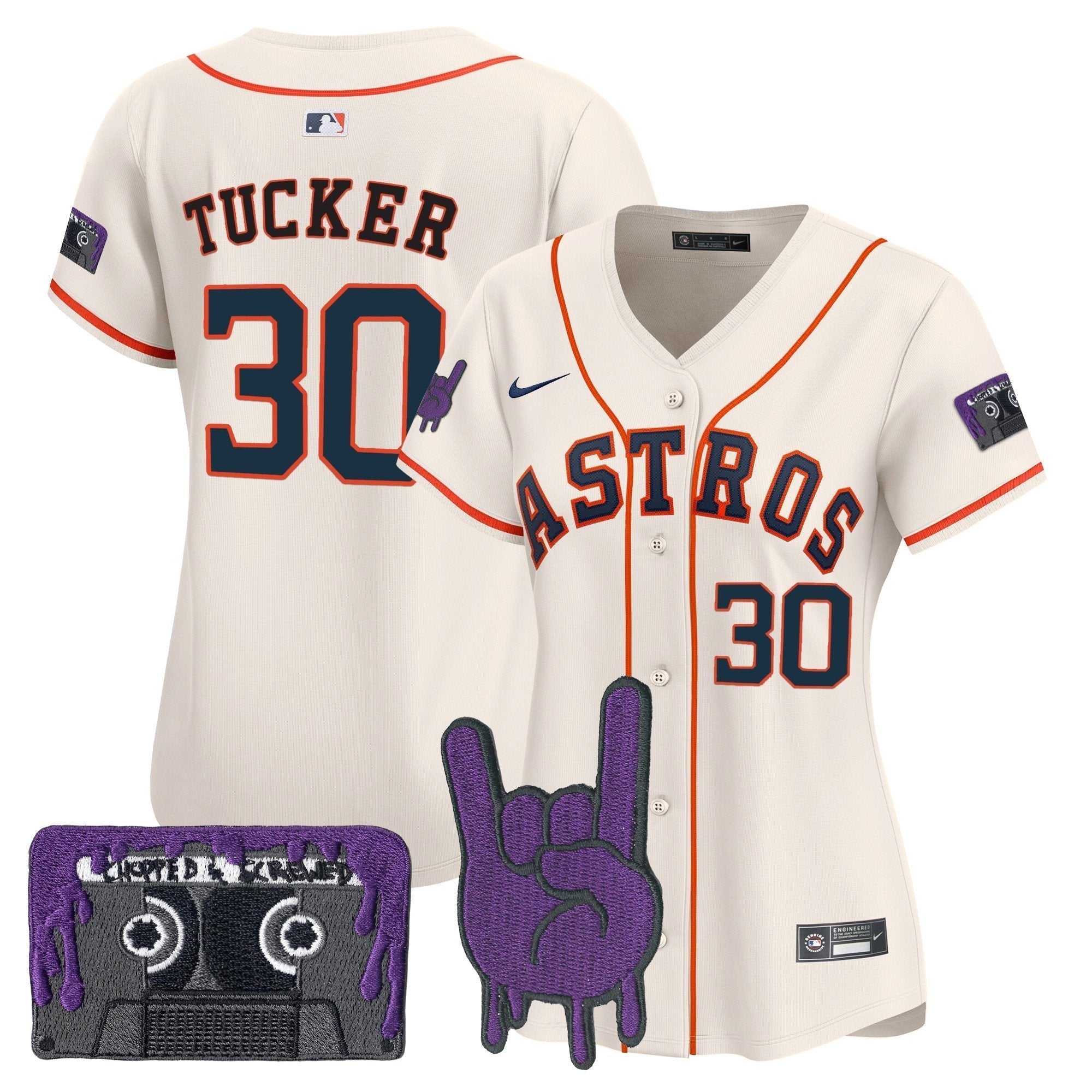 Women's HOU DJ Screw Patch Vapor Premier Limited Jersey - Stitched