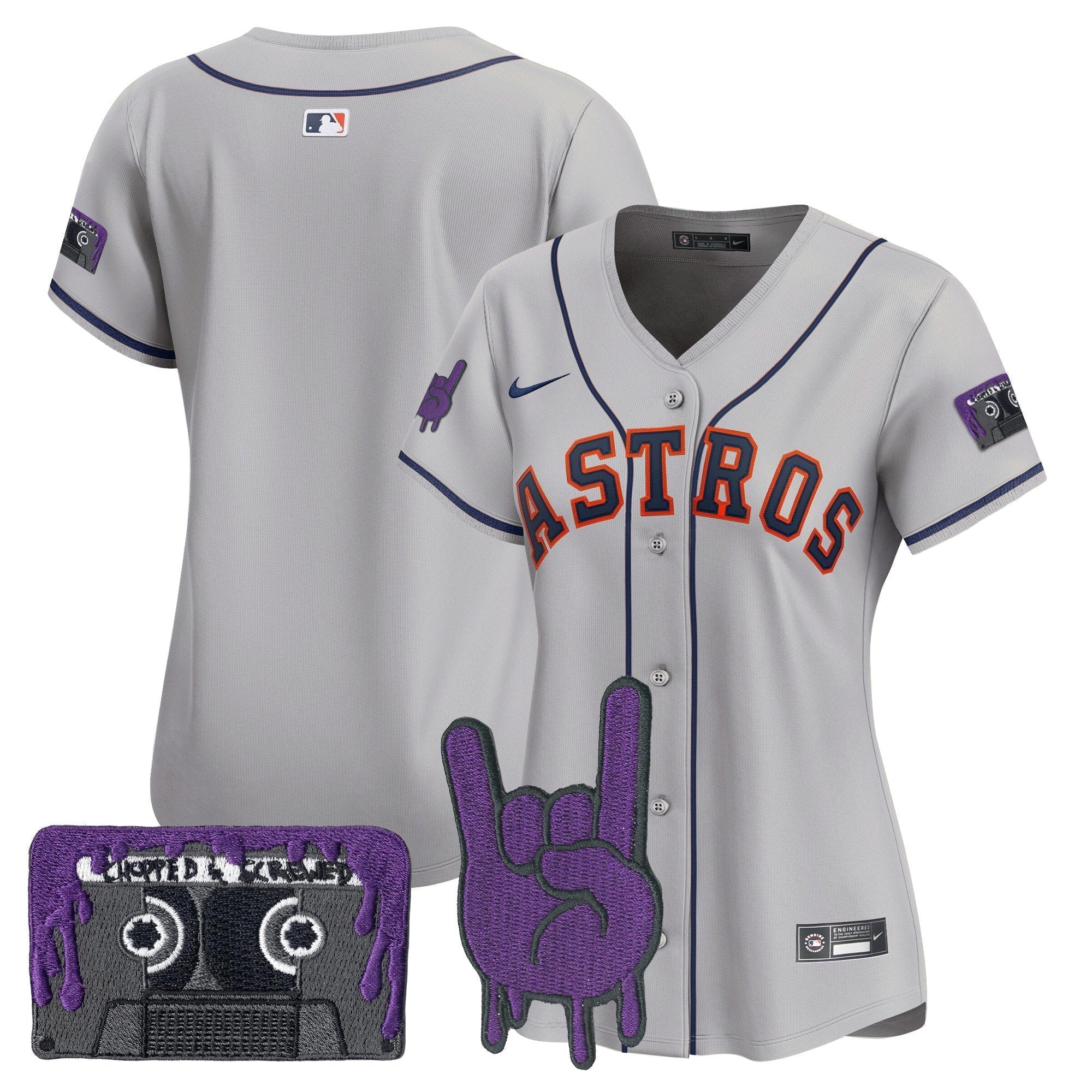 Women's HOU DJ Screw Patch Vapor Premier Limited Jersey - Stitched