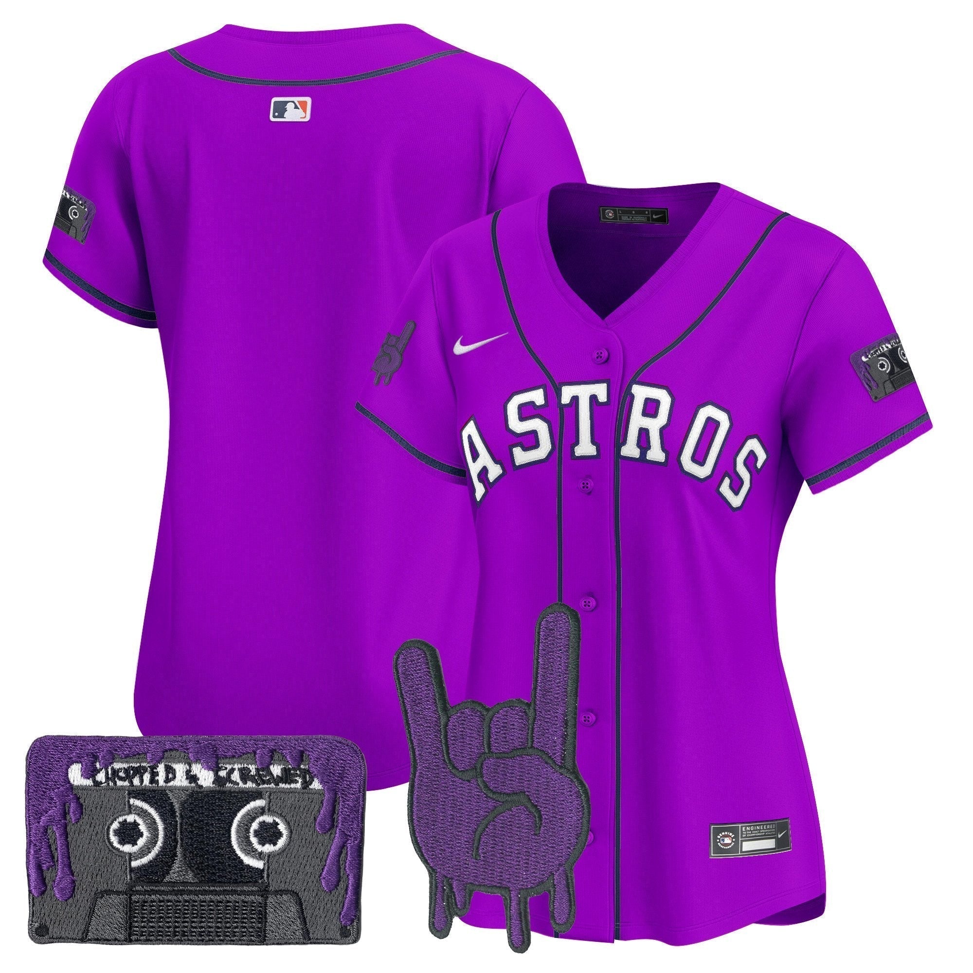 Women's HOU DJ Screw Patch Vapor Premier Limited Jersey - Stitched