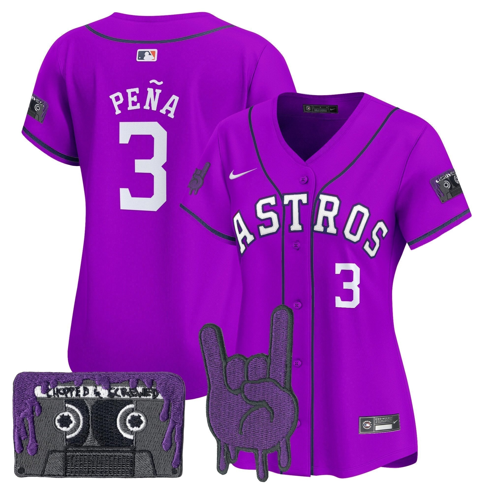 Women's HOU DJ Screw Patch Vapor Premier Limited Jersey - Stitched