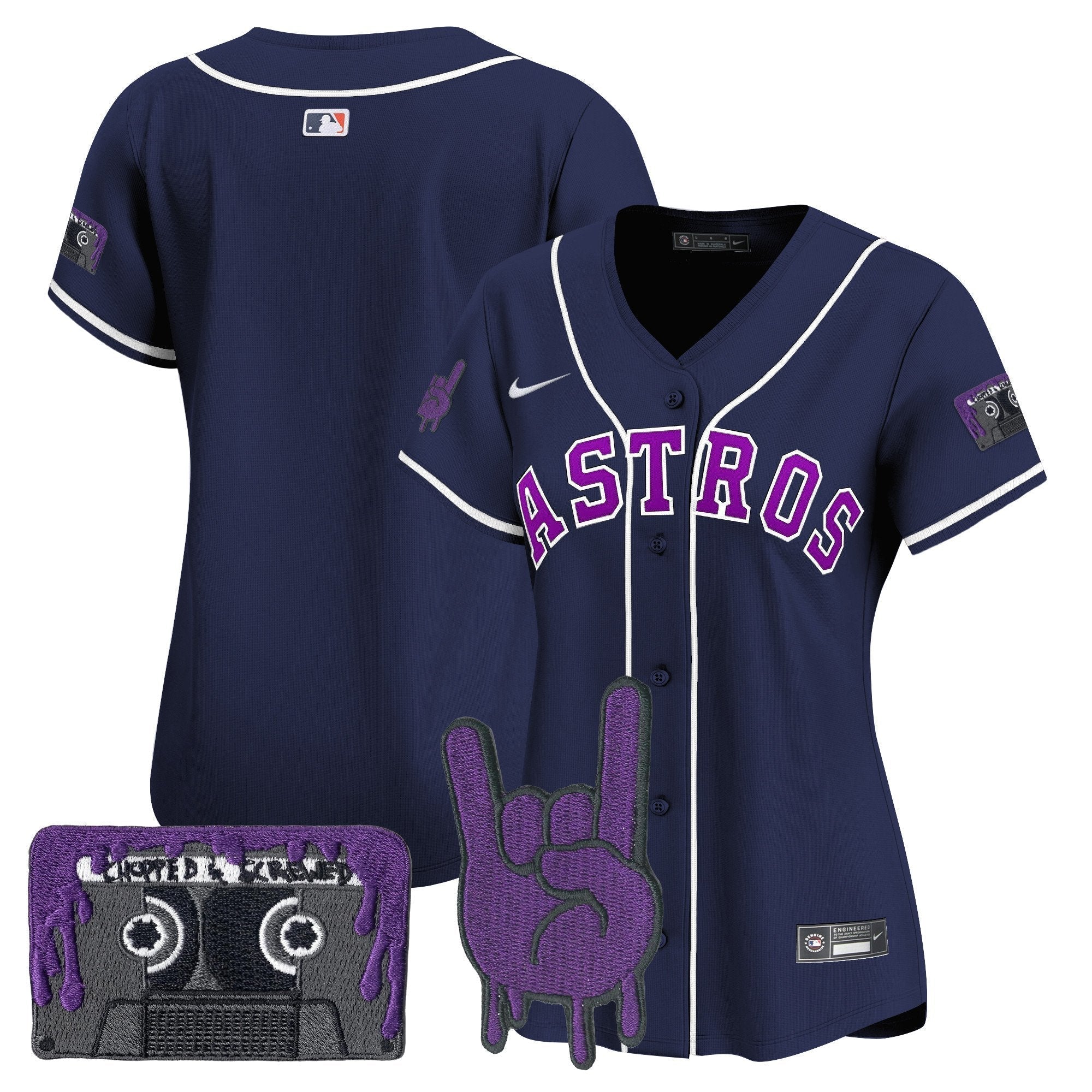 Women's HOU DJ Screw Patch Vapor Premier Limited Jersey - Stitched